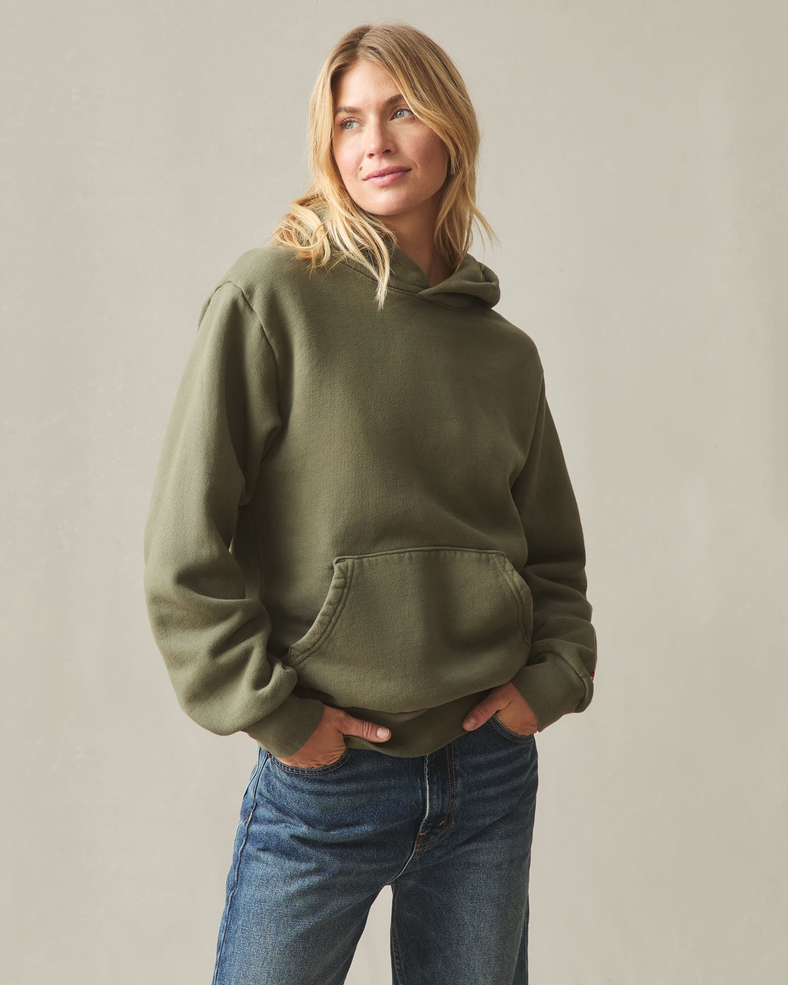 Unisex American Vintage Pullover - Deep Olive - Image 3