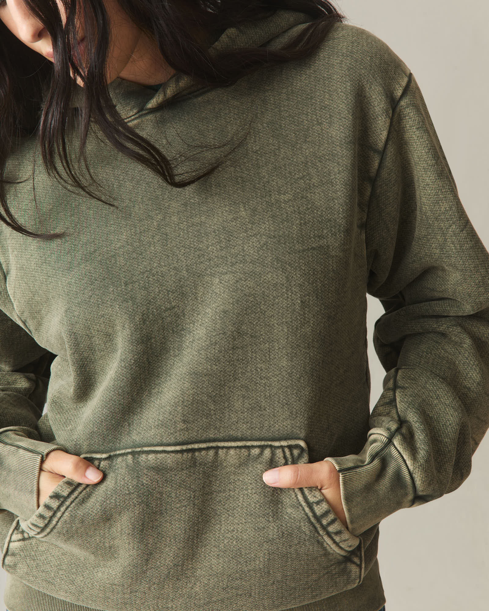 Unisex American Vintage Pullover - Mineral Wash Deep Olive - Image 6