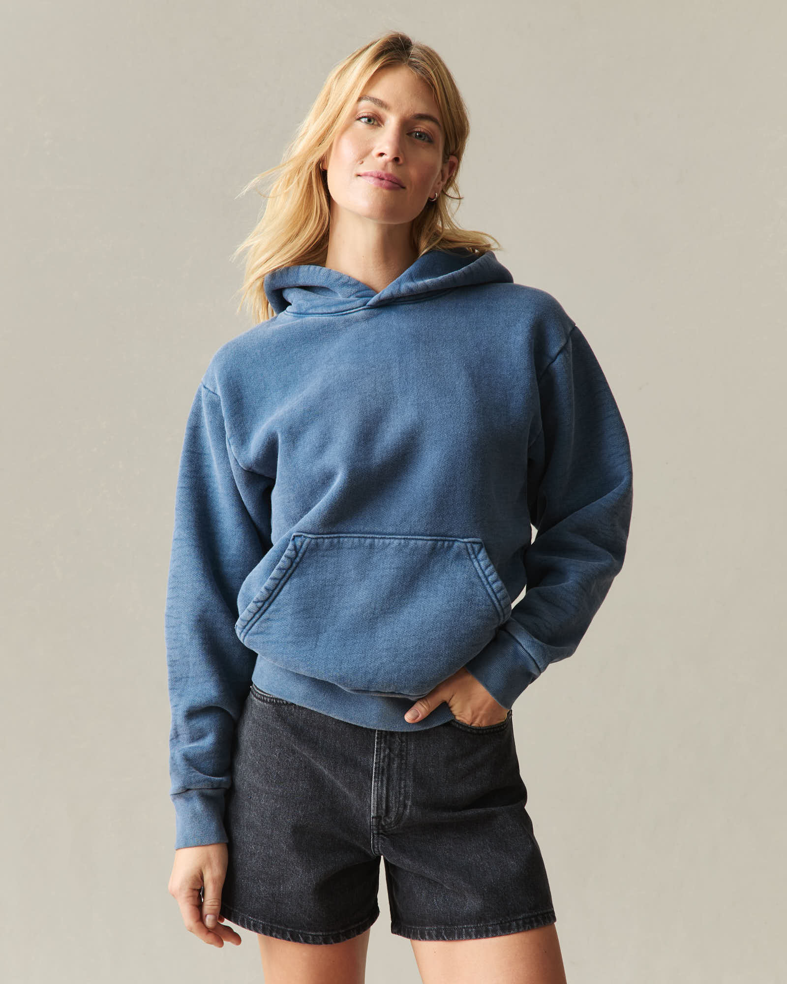 Unisex American Vintage Pullover - Stone Wash Marine Navy - Image 3