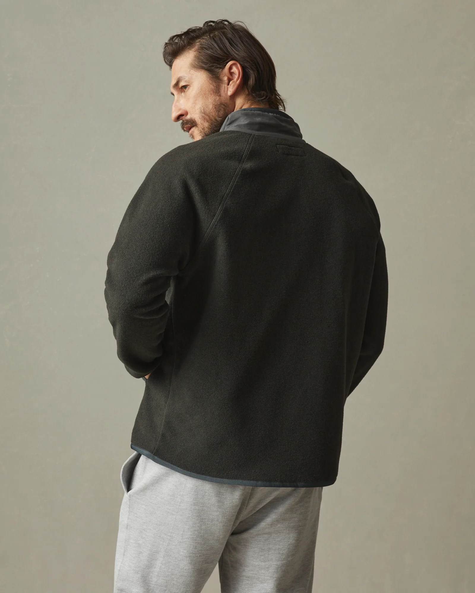 Men's Active Fleece Full Zip - Vintage Black - Image 4
