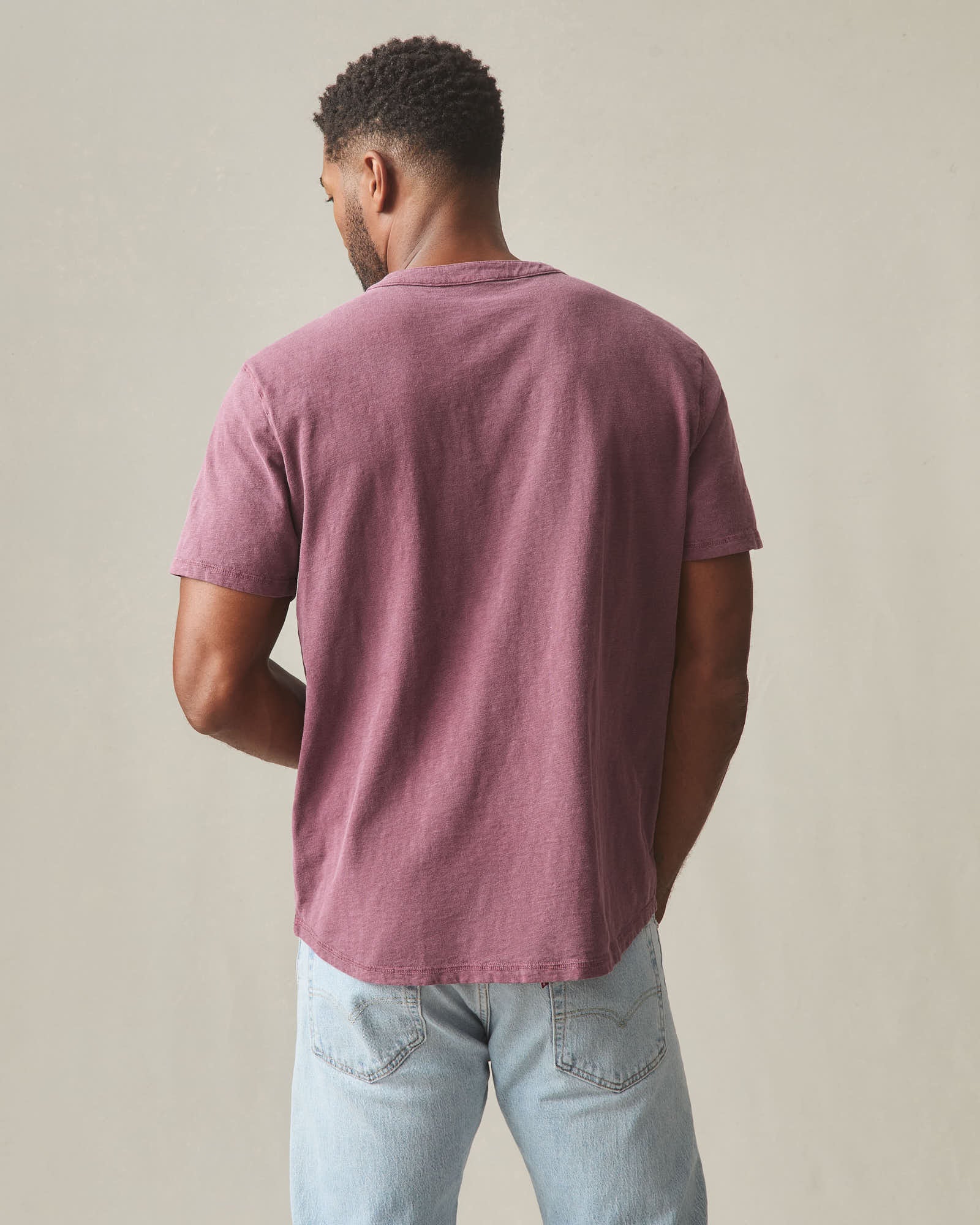 Men's Broken-In Premium Slub Henley - Washed Zinfandel - Image 5