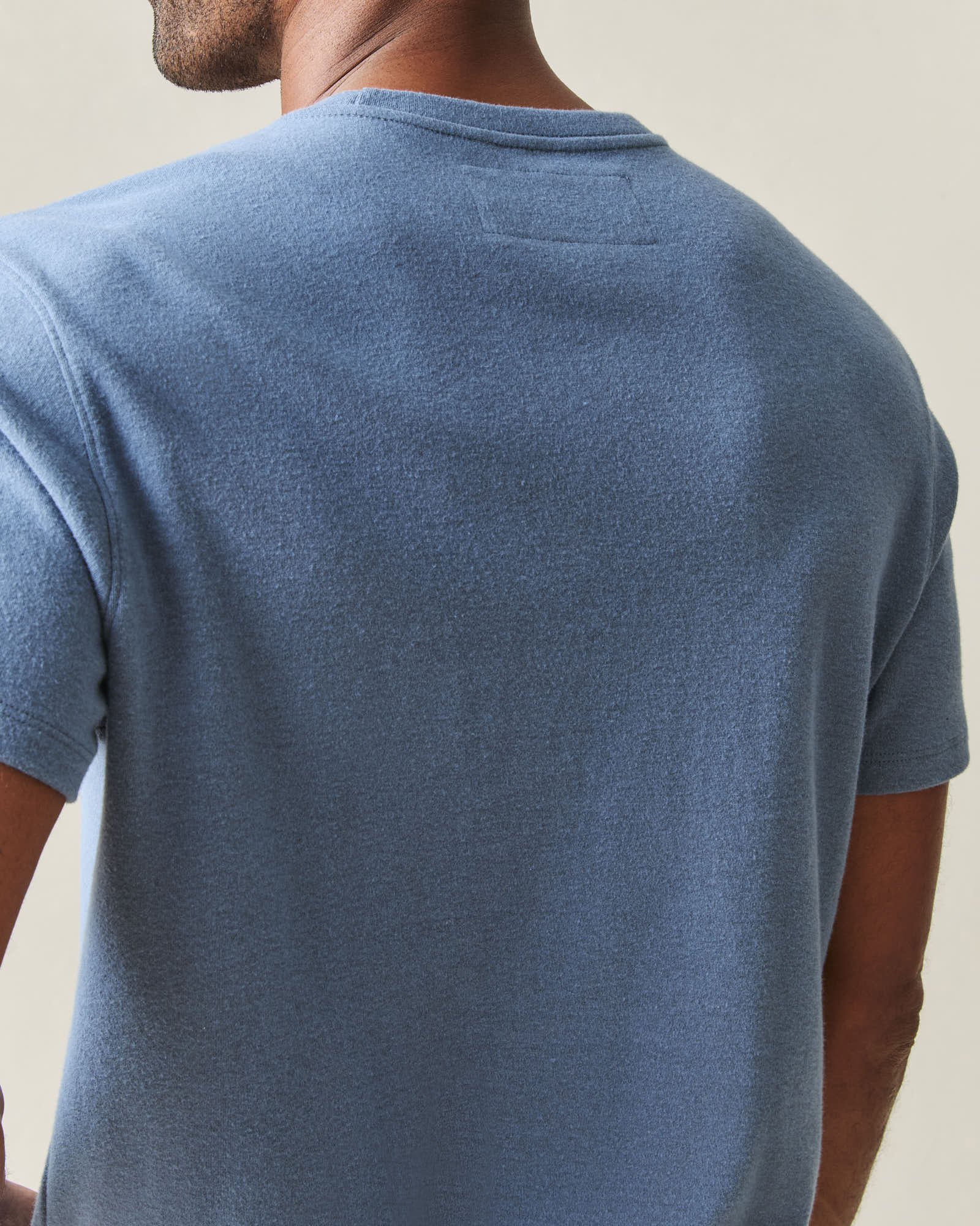 Men's Brushed Crew Tee - Moonlight Blue Heather - Image 5