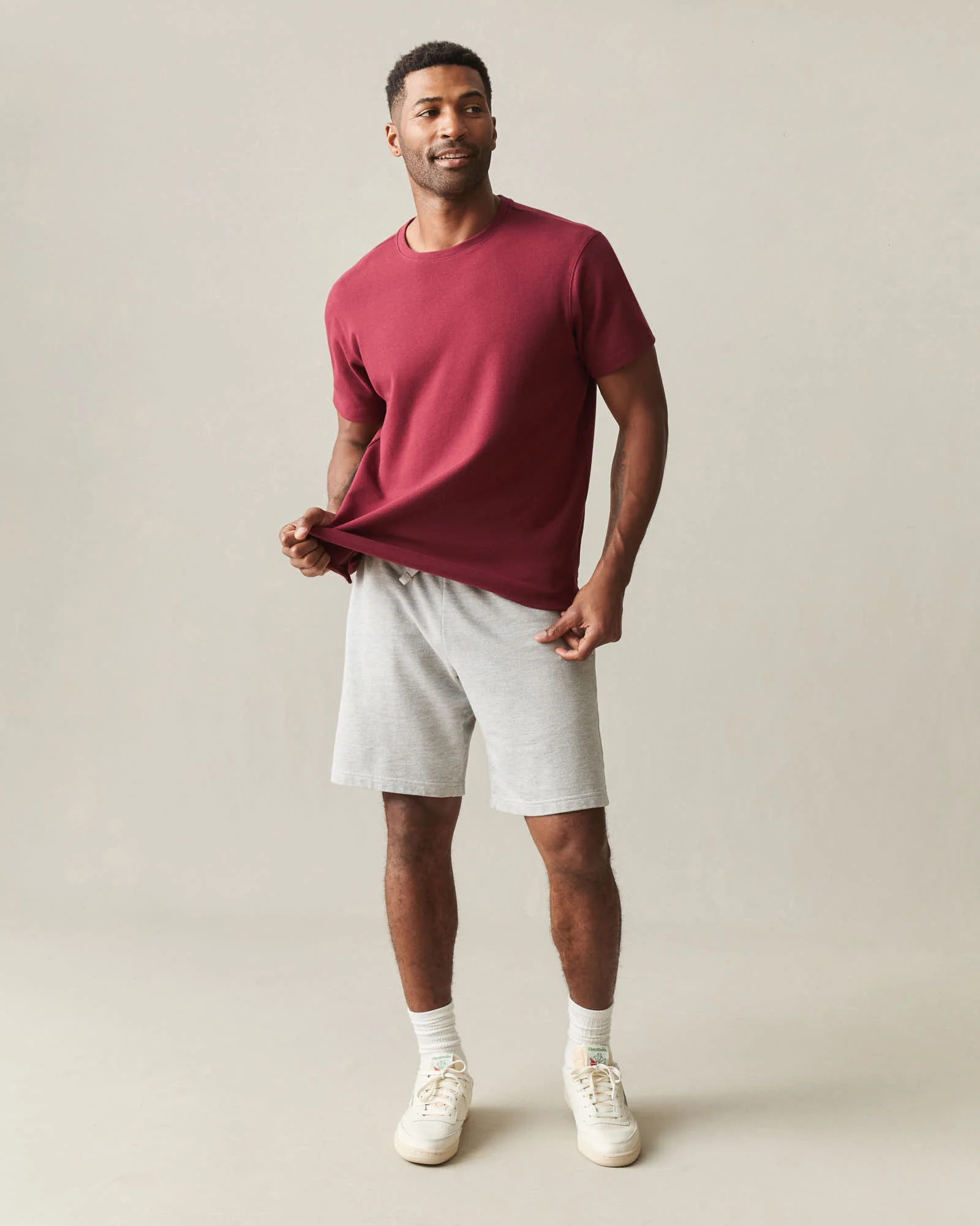 Men's Brushed Crew Tee - Syrah Heather - Image 6
