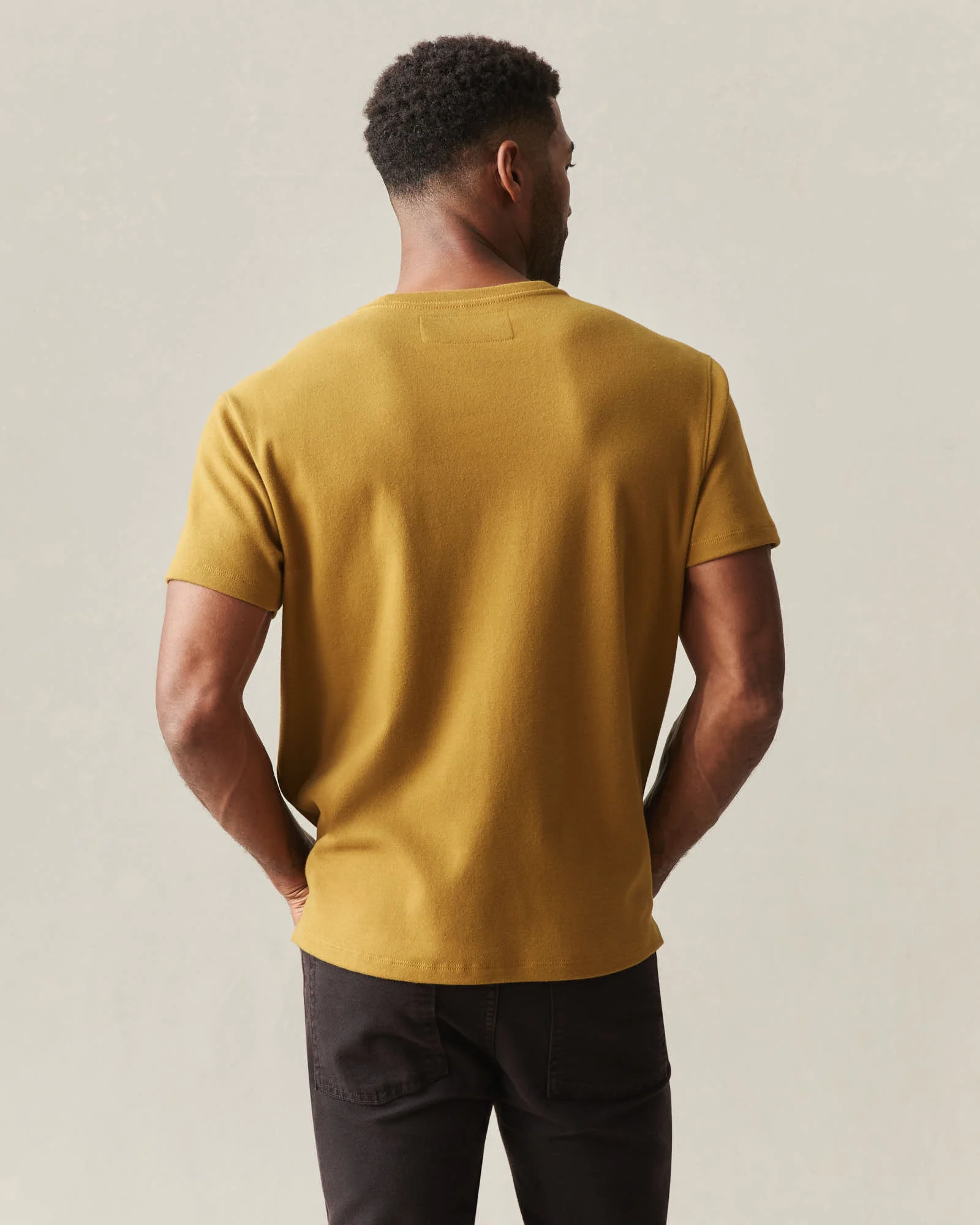 Men's Brushed Crew Tee - Tapenade Solid - Image 3