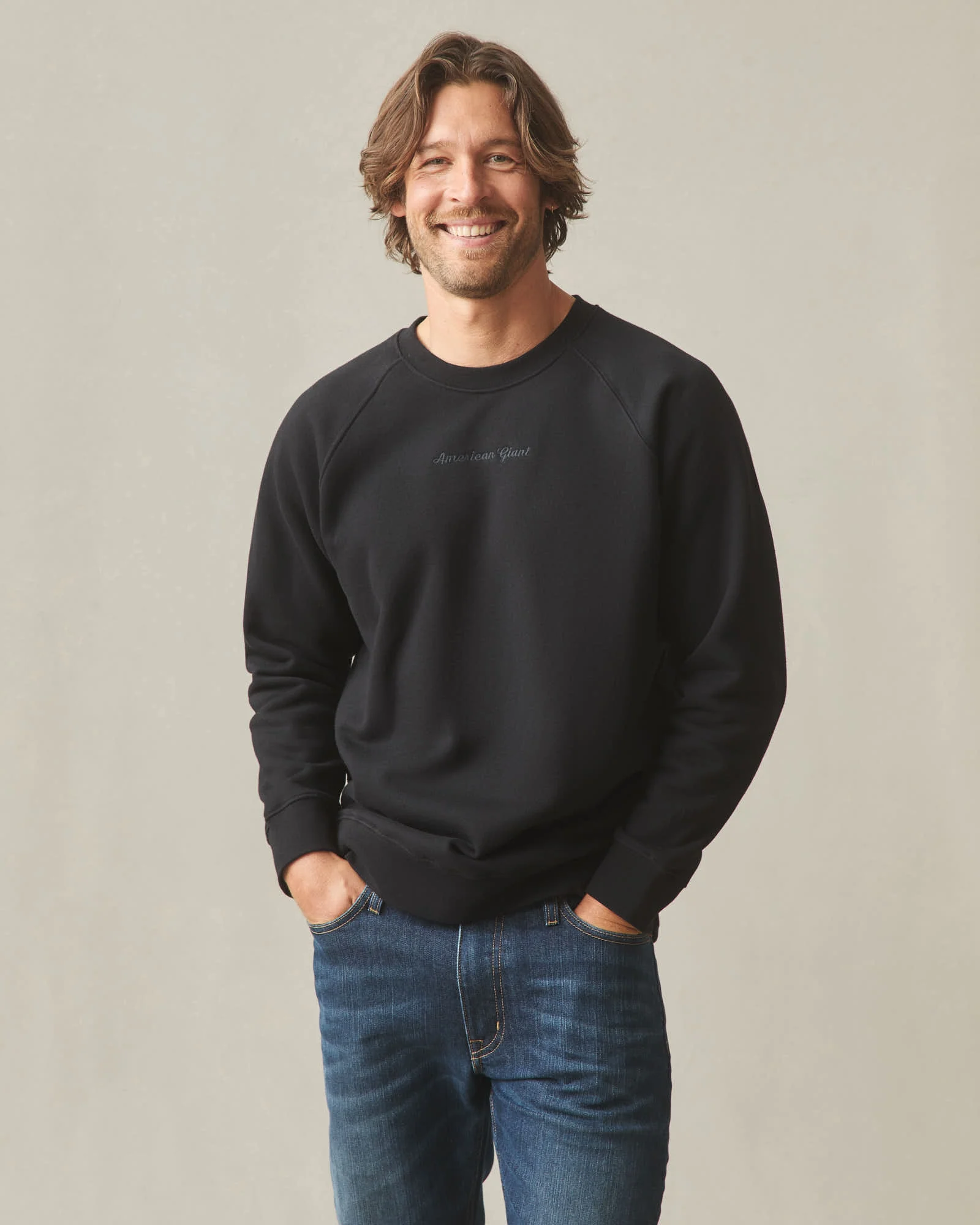 Men's Midweight Crewneck - Black - Image 2