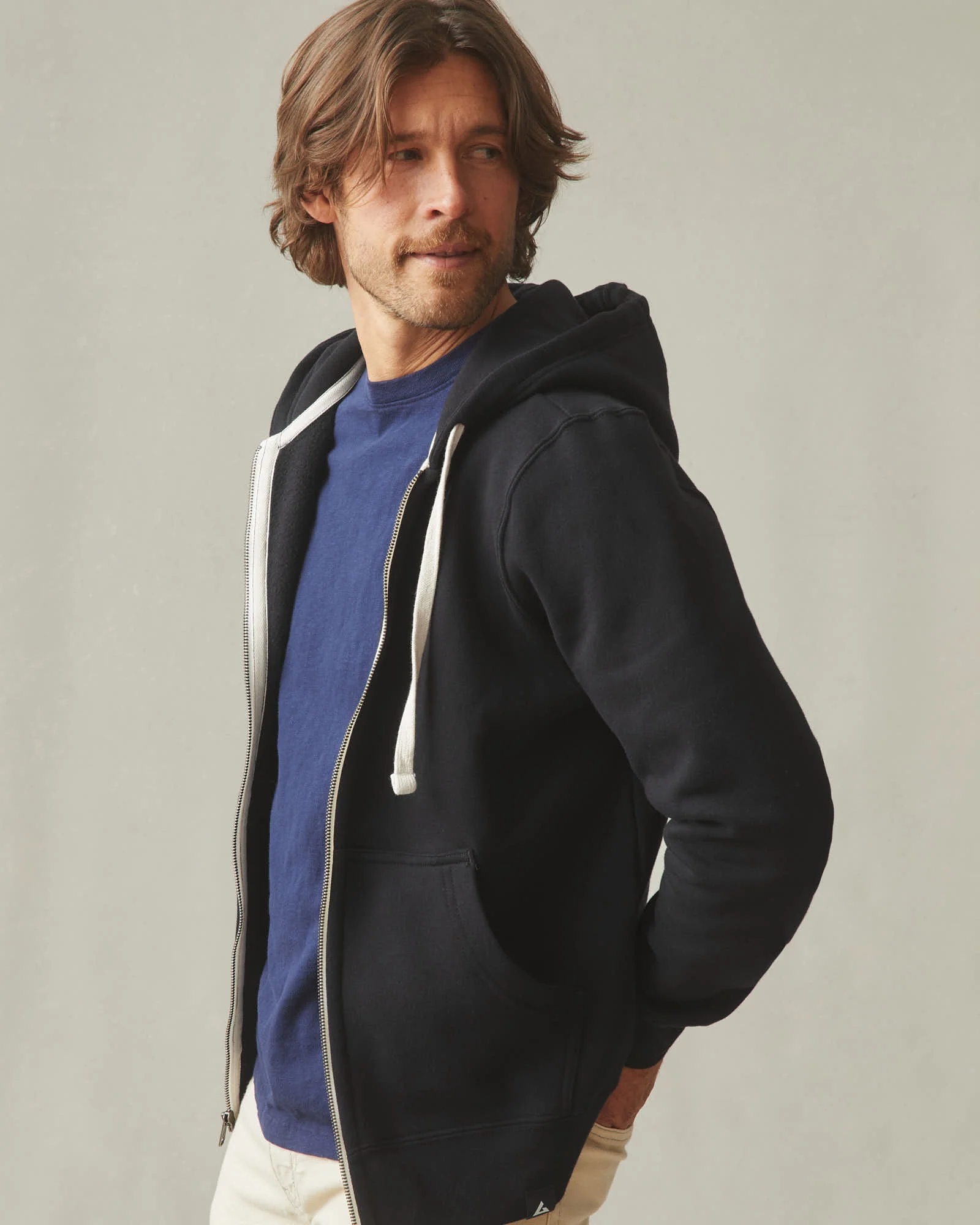 Men's Midweight Full Zip - Black - Image 3