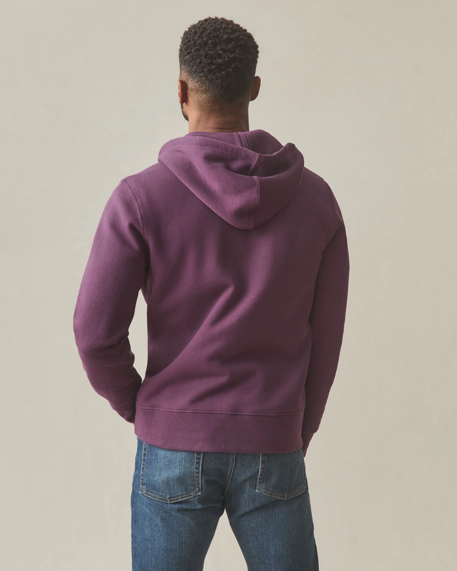 Men's Midweight Full Zip - Blackberry Wine - Image 4