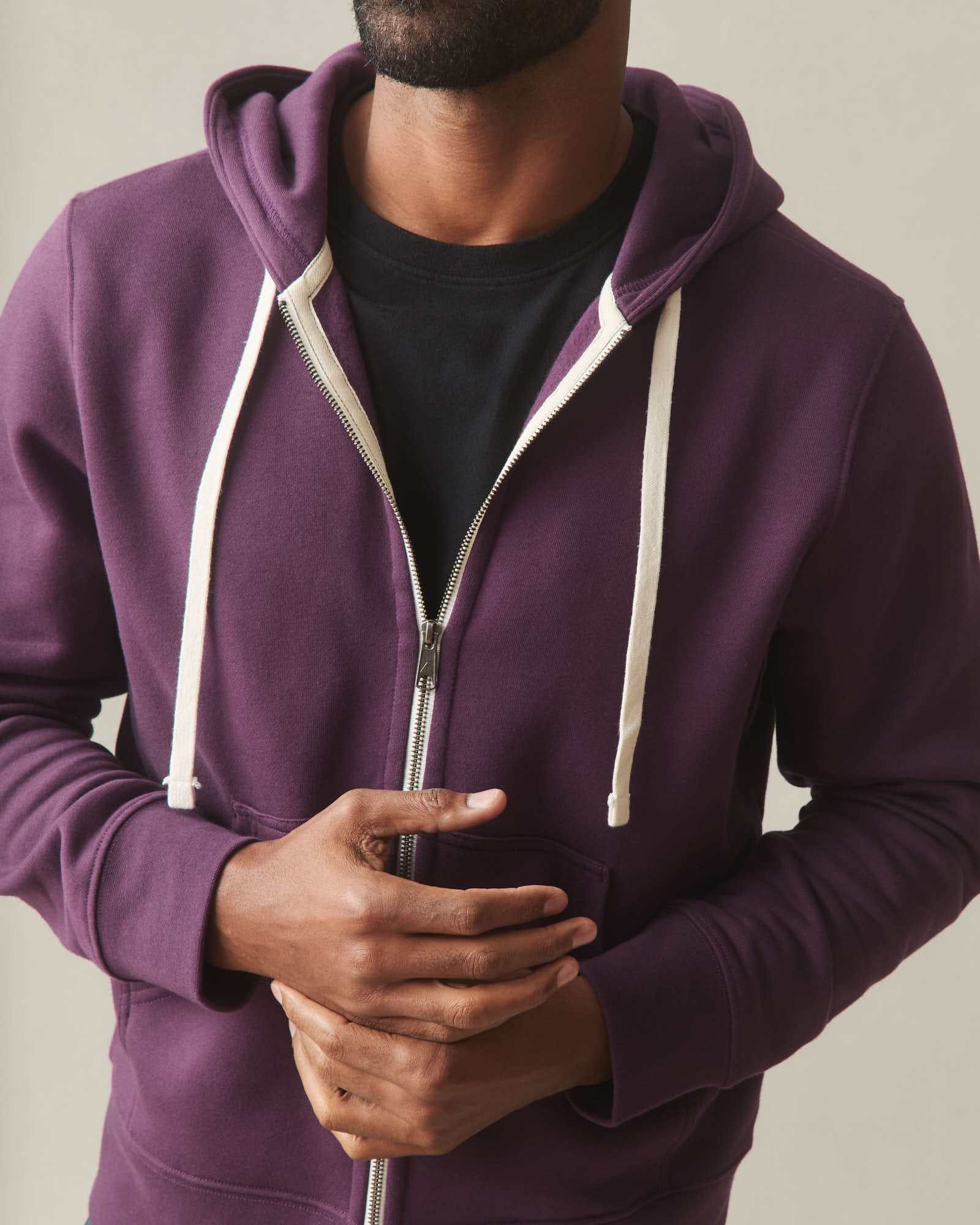 Men's Midweight Full Zip - Blackberry Wine - Image 5