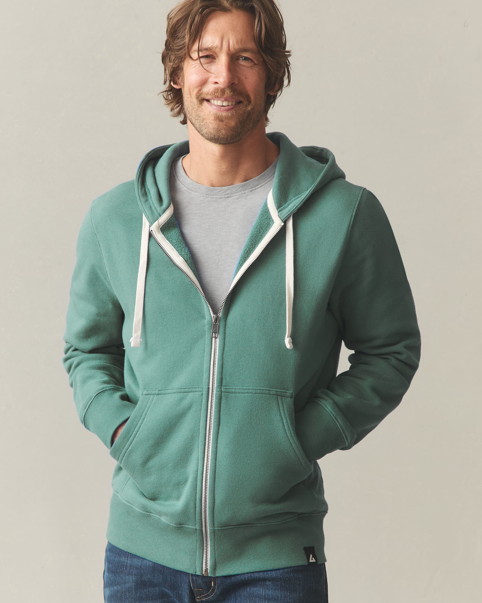 Men's Midweight Full Zip - Blue Spruce - Image 2