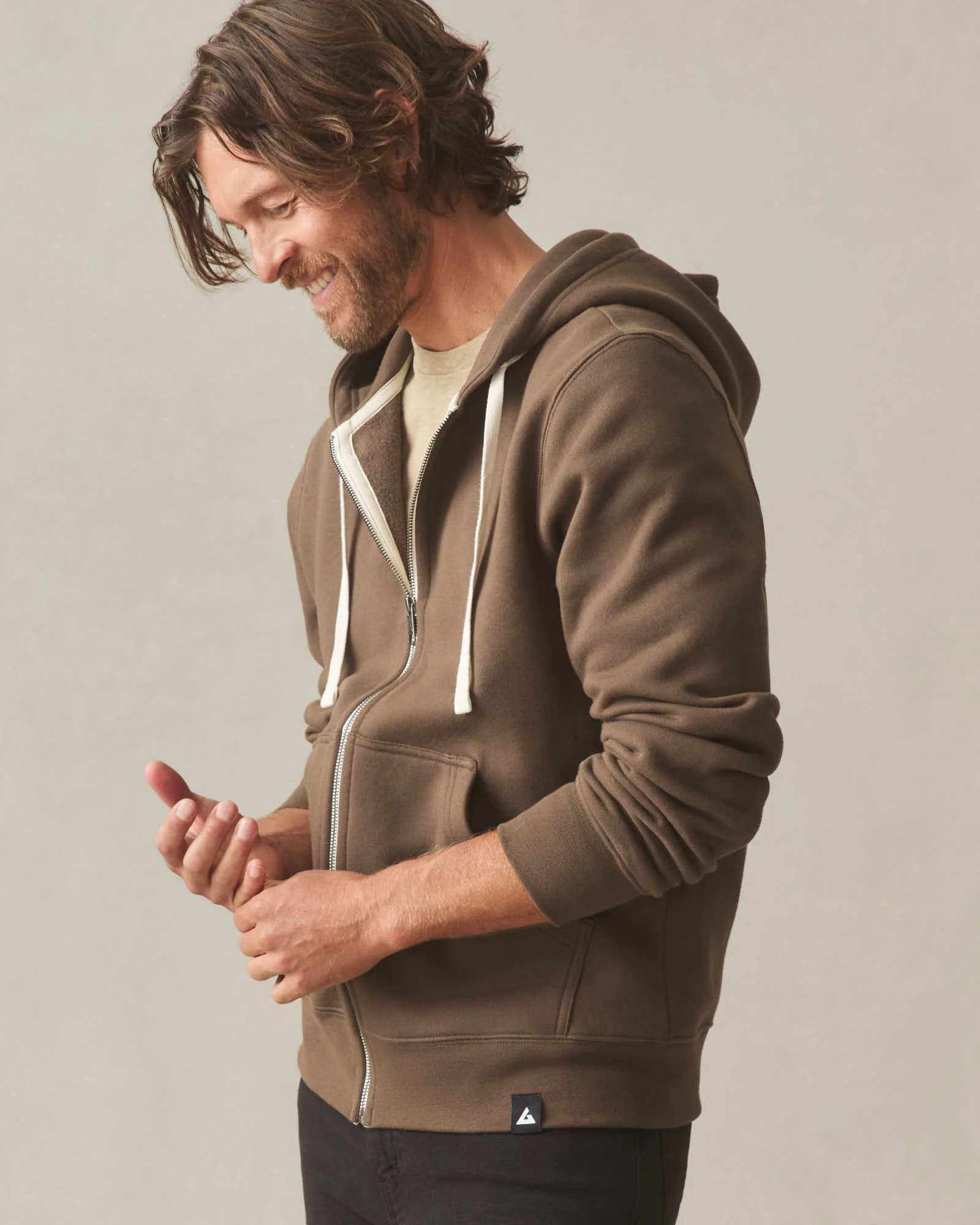 Men's Midweight Full Zip - Cocoa Creme - Image 2