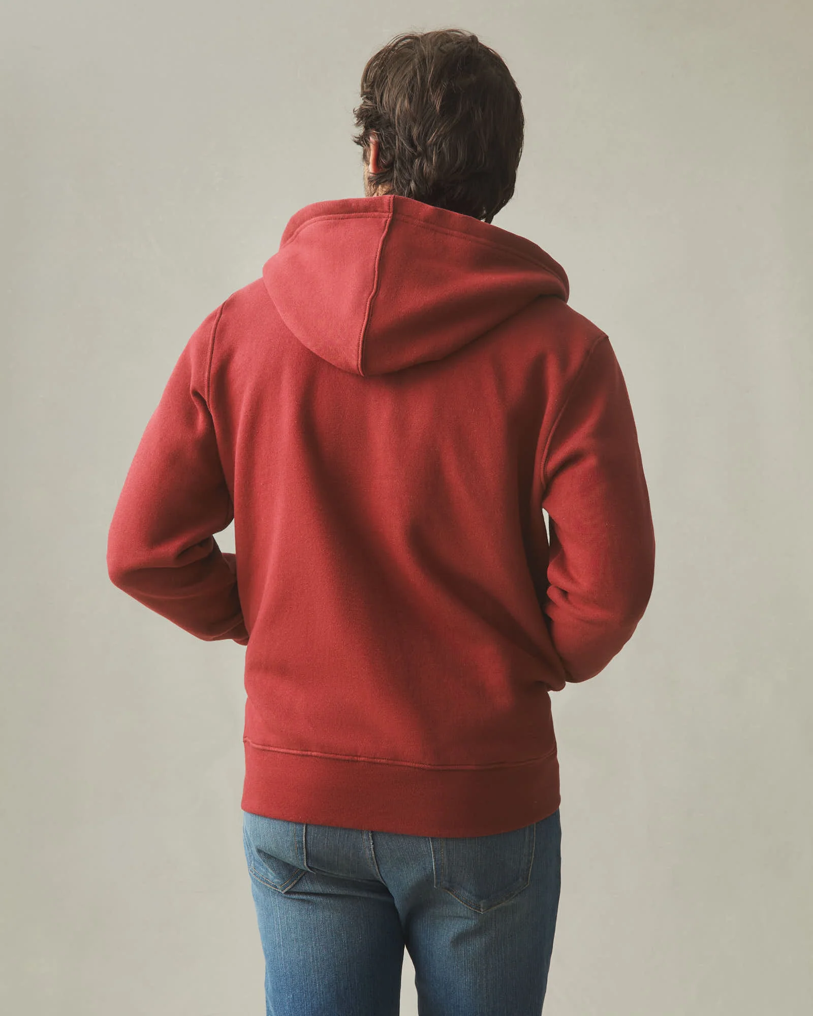 Men's Midweight Full Zip - Red Ochre - Image 4