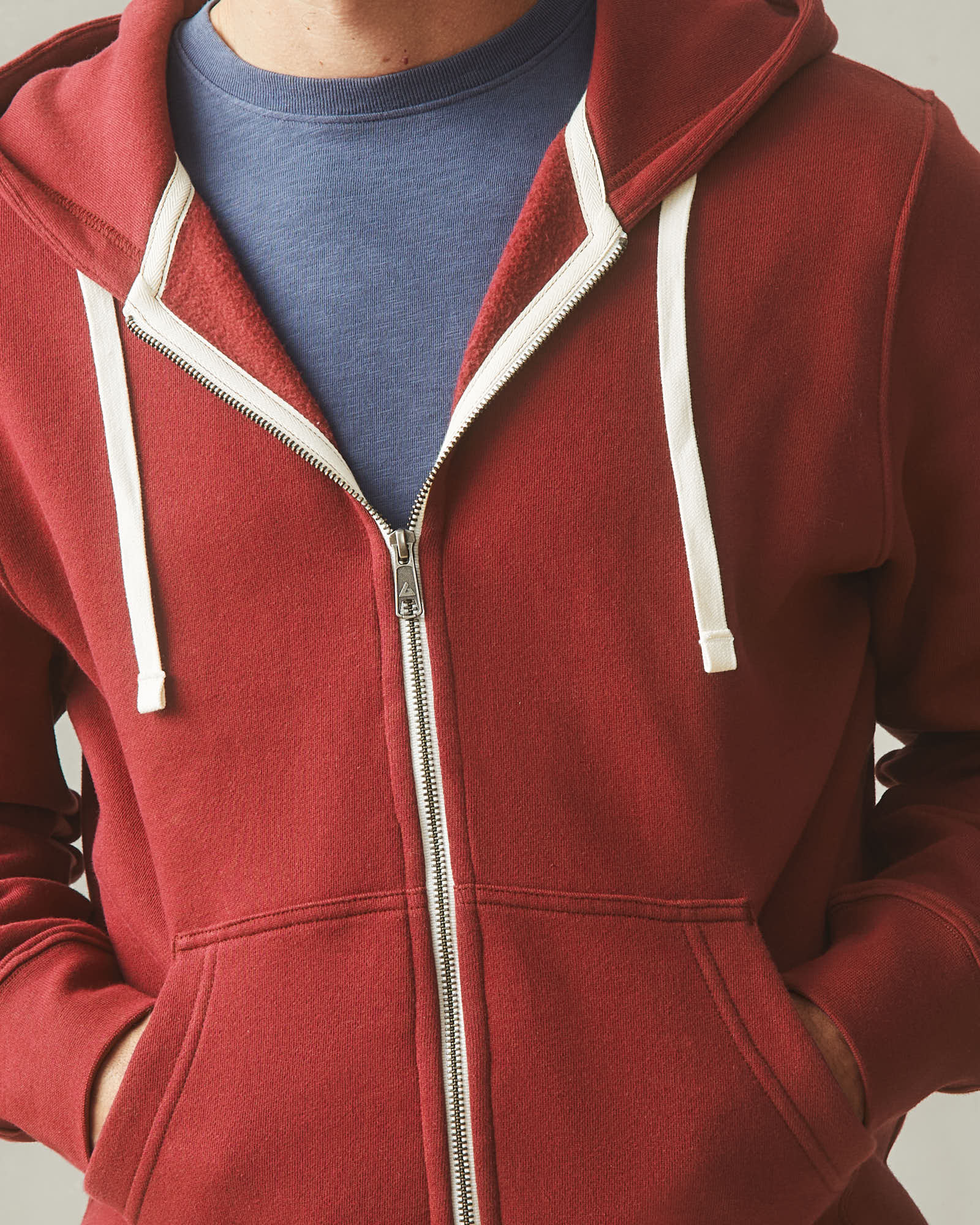 Men's Midweight Full Zip - Red Ochre - Image 5