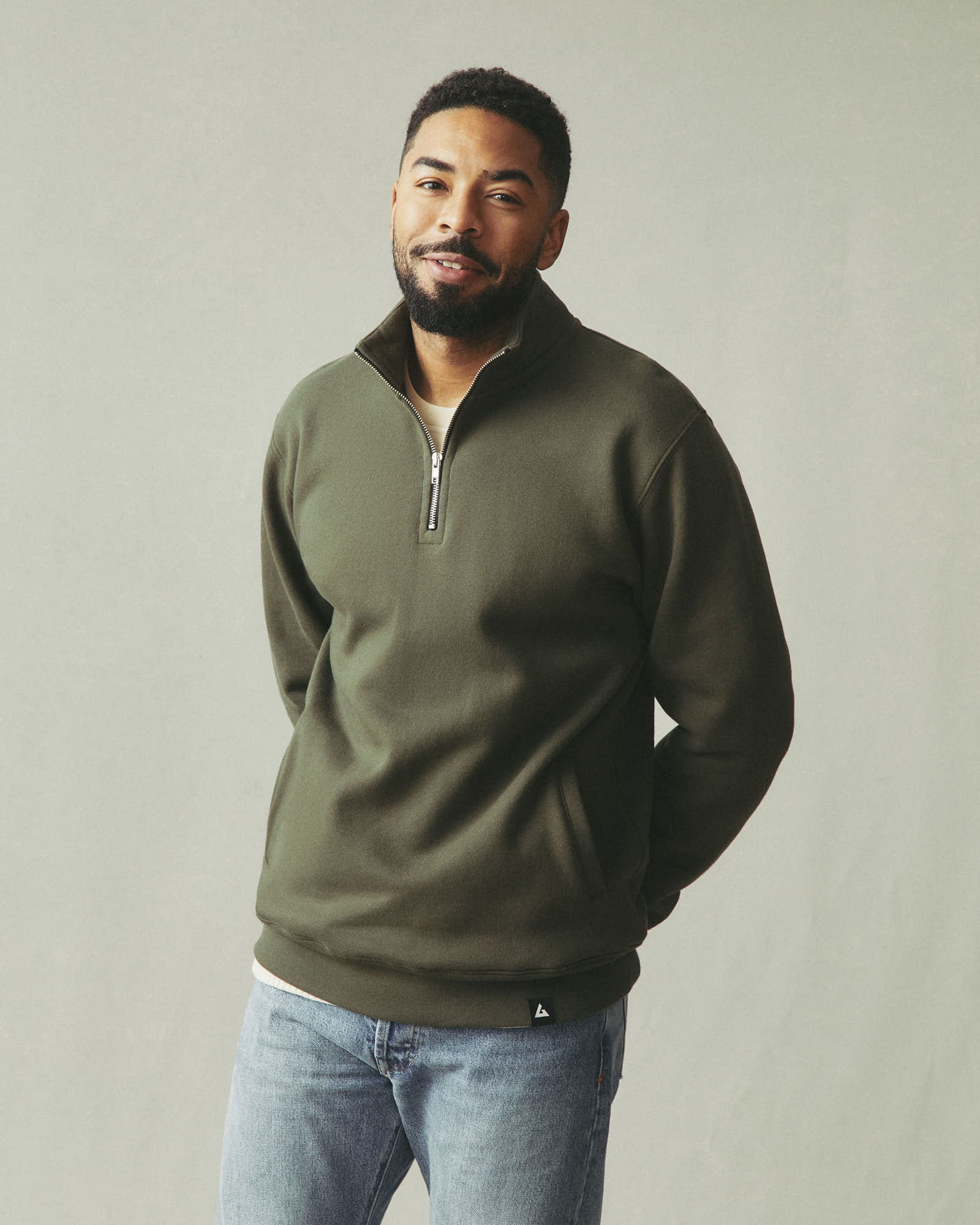 Men's Carolina Quarter Zip - Deep Olive - Image 6