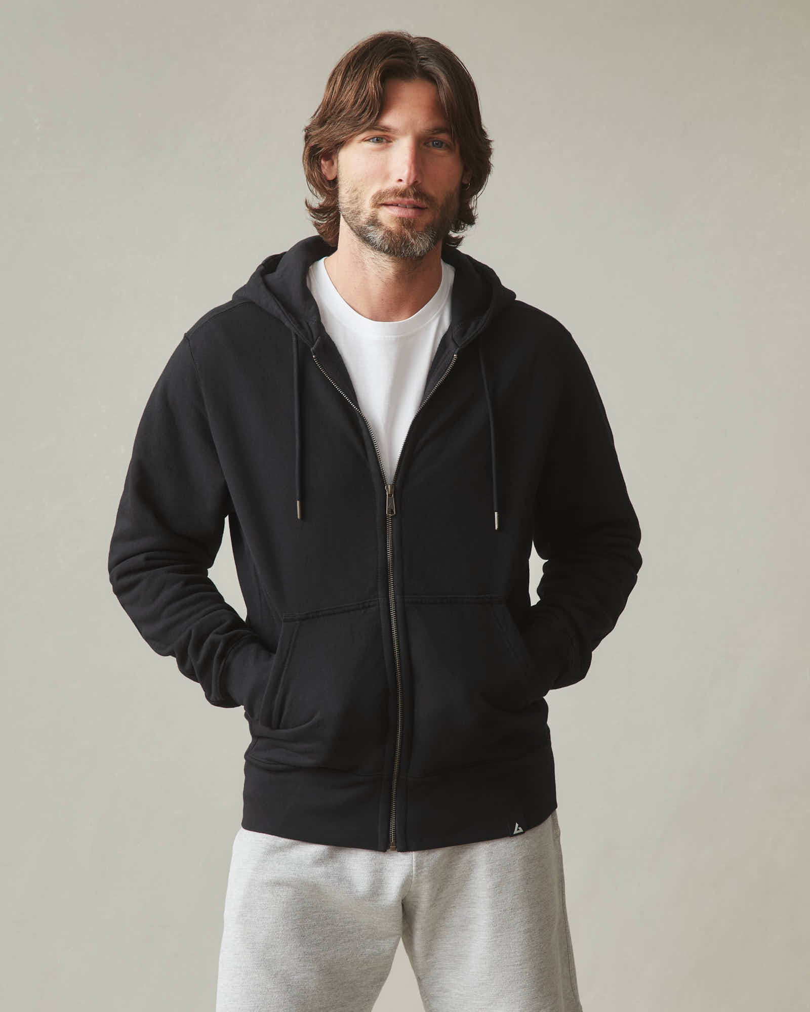 Men's Relaxed Classic Full Zip - Black - Image 2