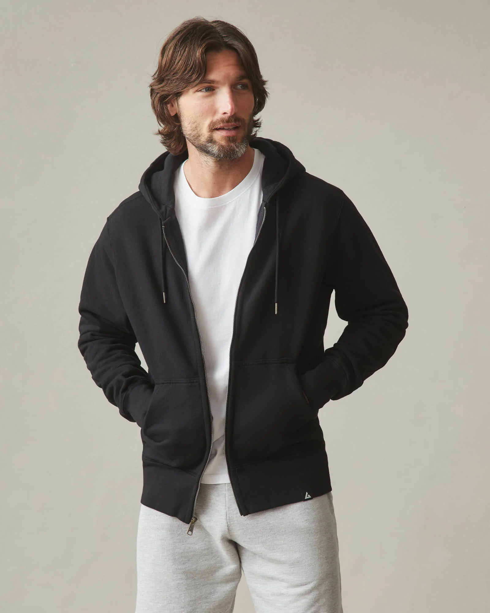 Men's Relaxed Classic Full Zip - Black - Image 5