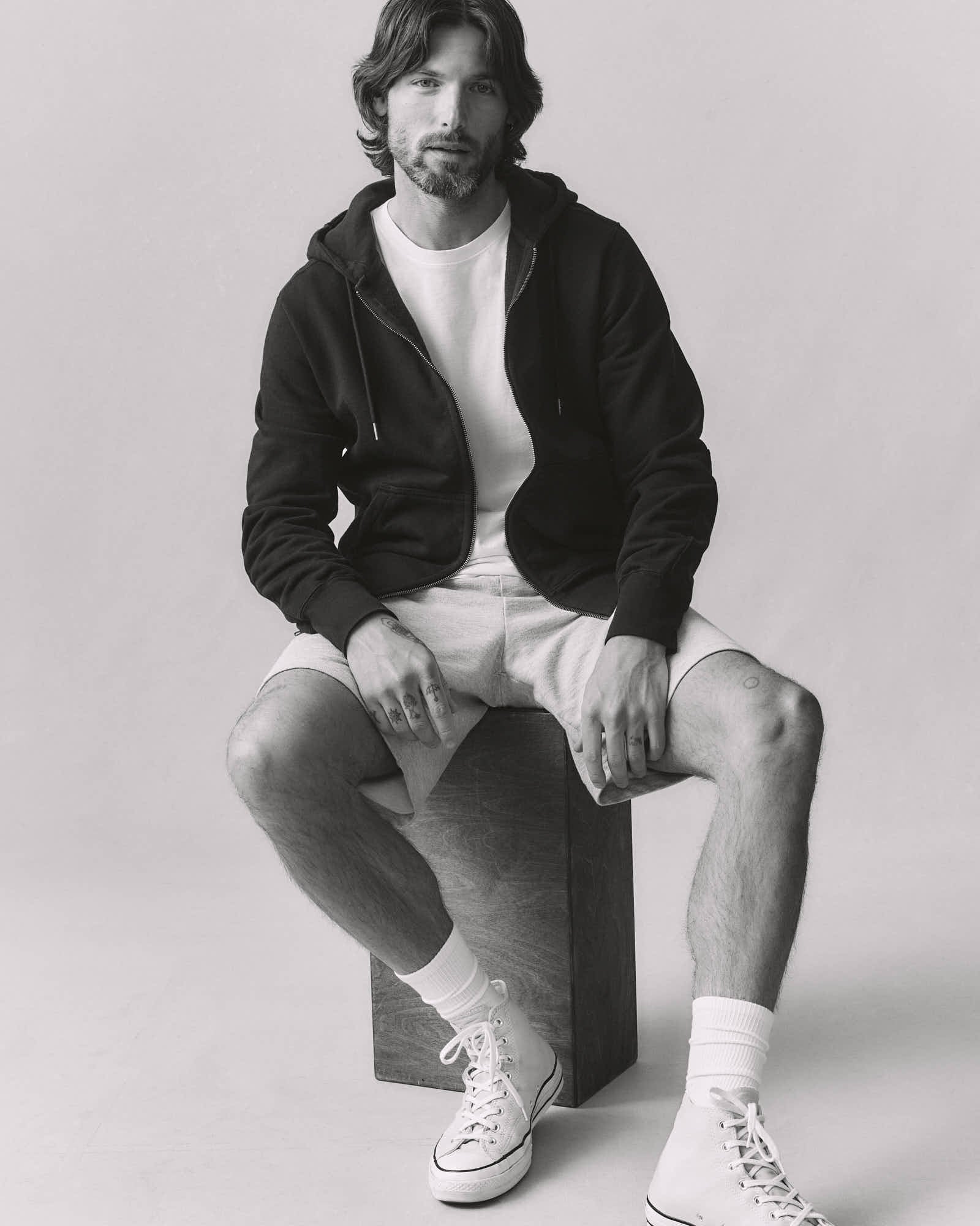 Men's Relaxed Classic Full Zip - Black - Image 6