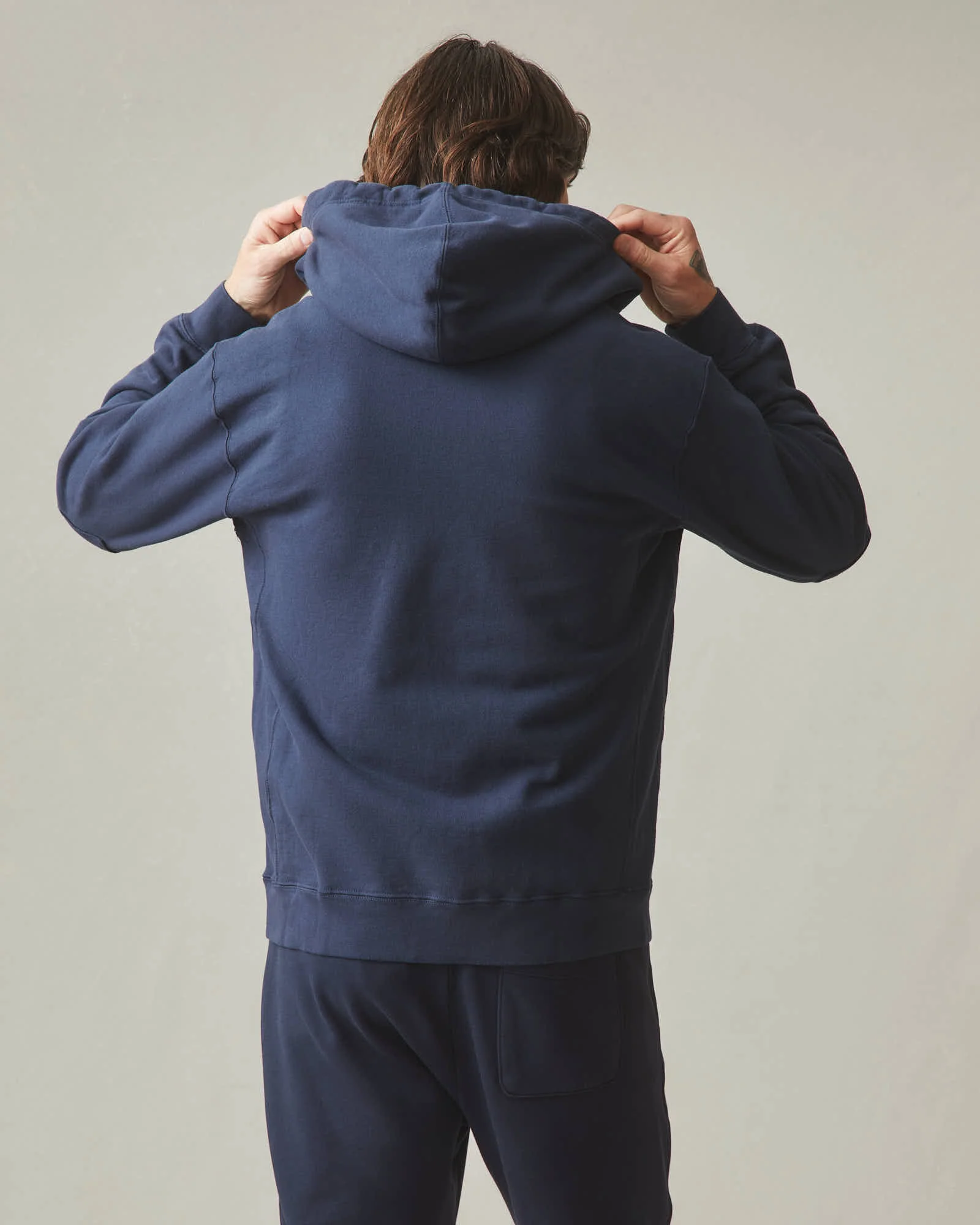 Men's Relaxed Classic Full Zip - Oxford Blue - Image 3