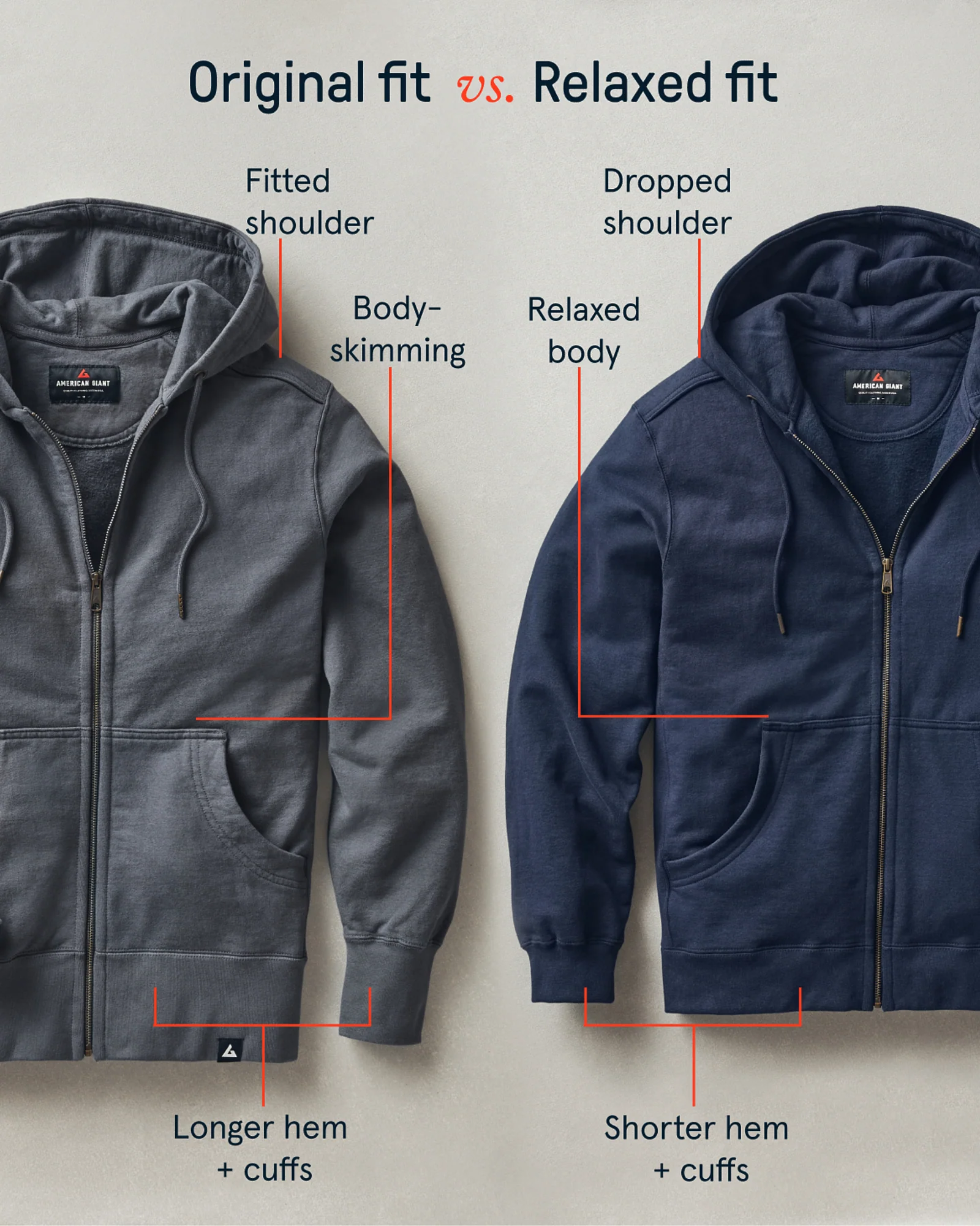 Men's Relaxed Classic Full Zip - Oxford Blue - Image 7