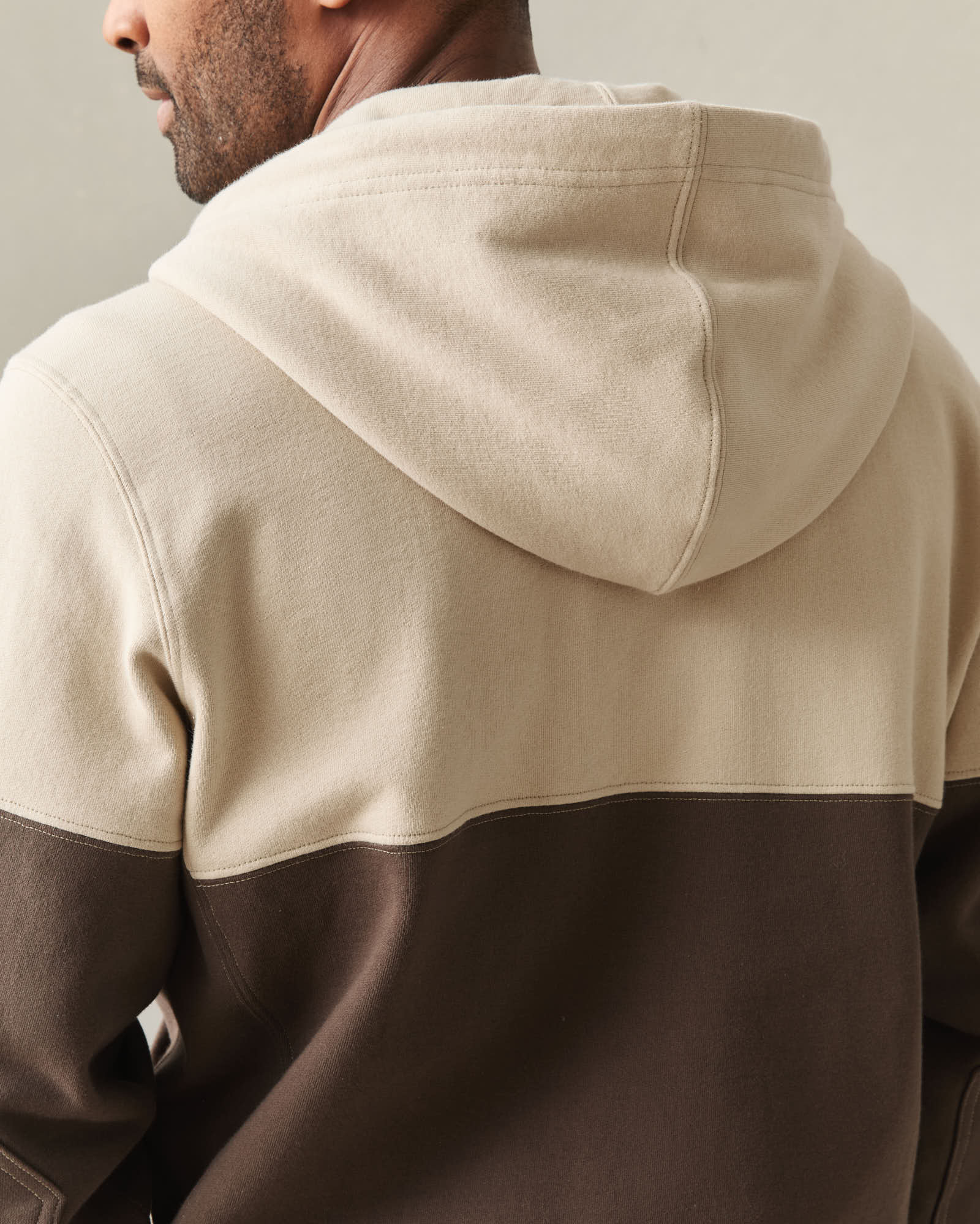 Men's Classic Full Zip Split Seam Vault - White Pepper Turkish Coffee - Image 4