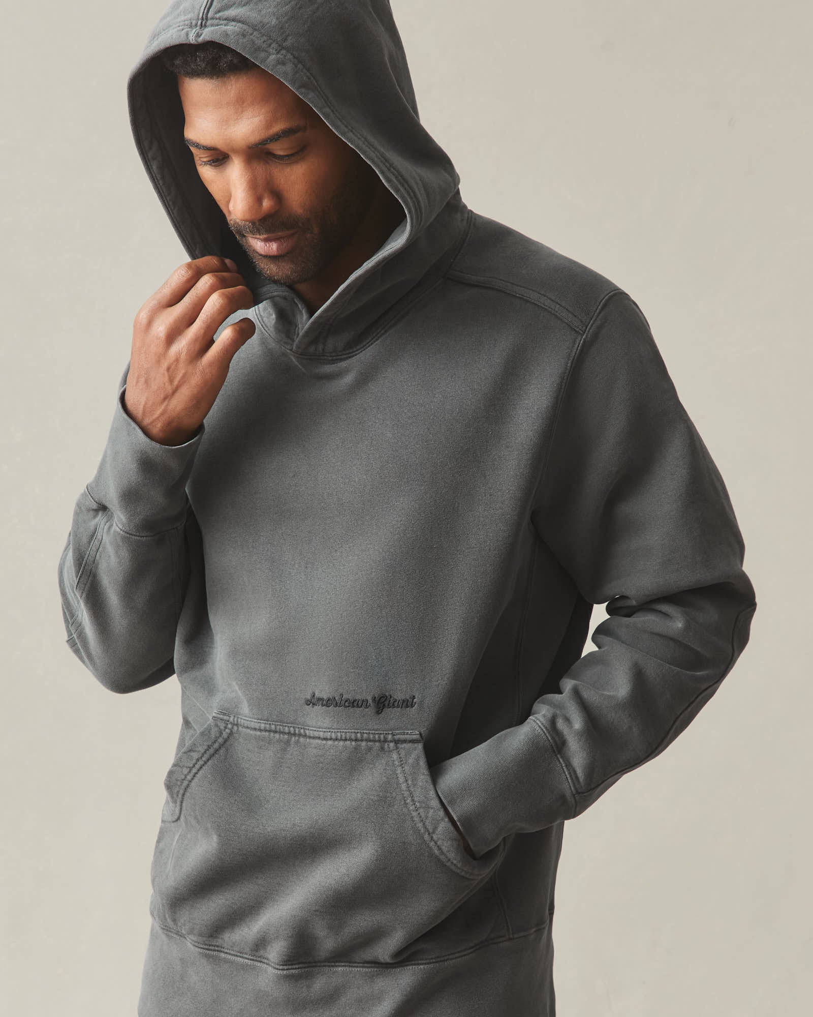 Men's Vintage Wash Classic Pullover - Washed Charcoal - Image 3