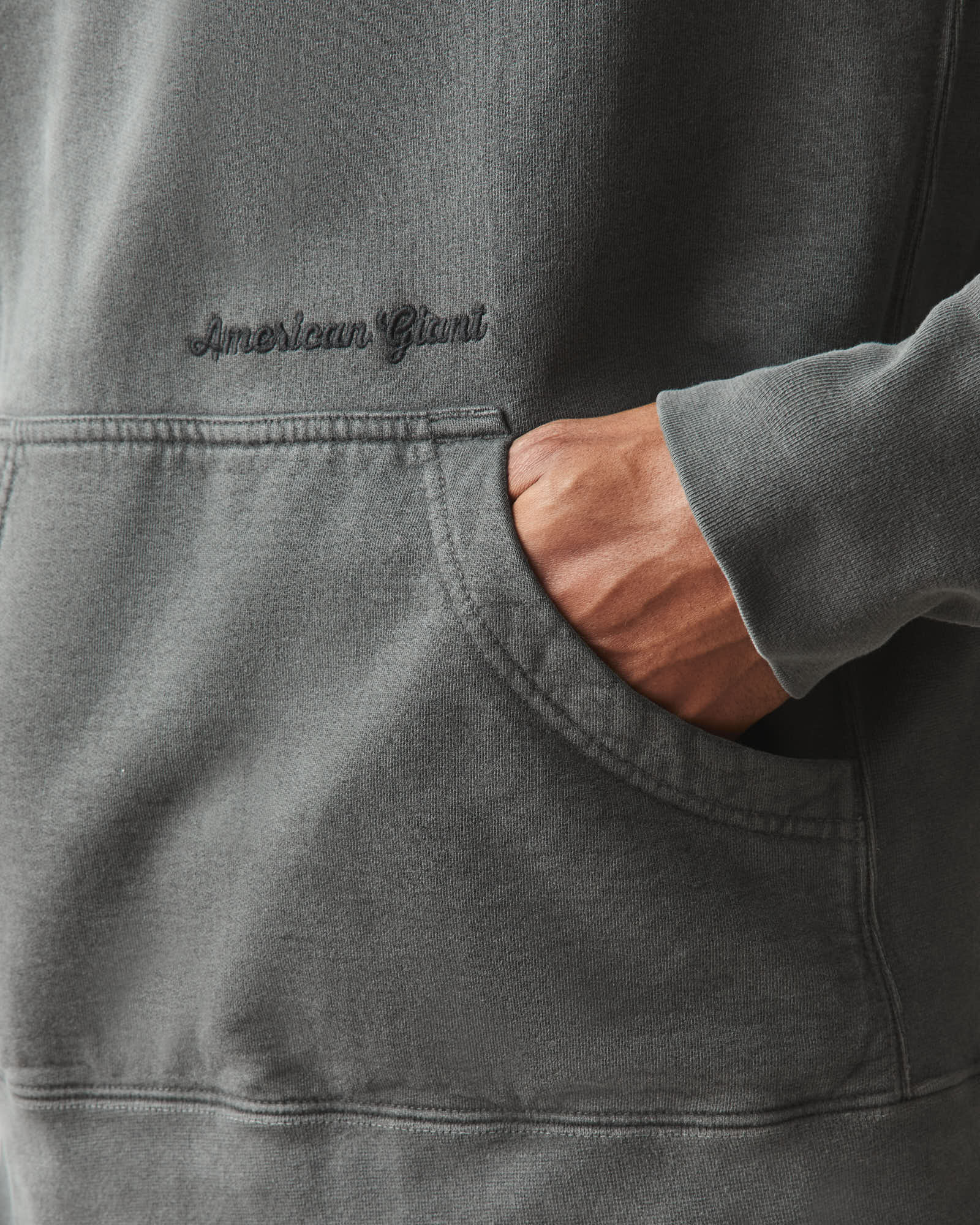 Men's Vintage Wash Classic Pullover - Washed Charcoal - Image 6
