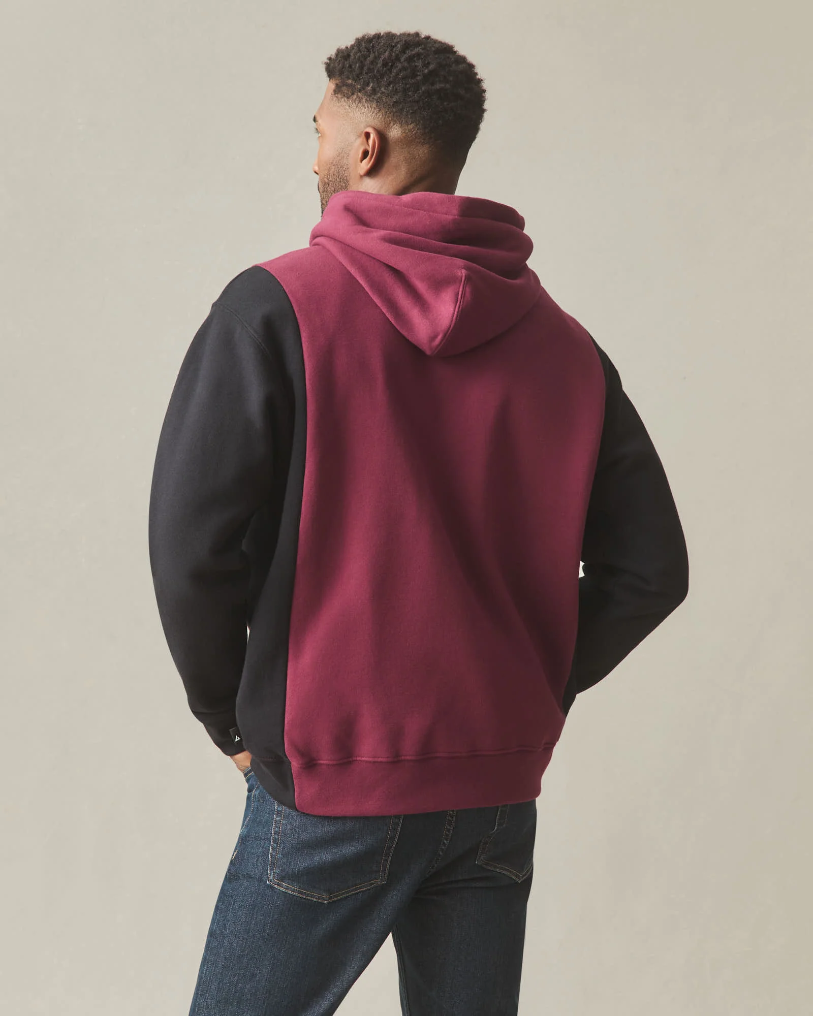 Men's Colorblock Midweight Pullover - Zinfandel Black - Image 4