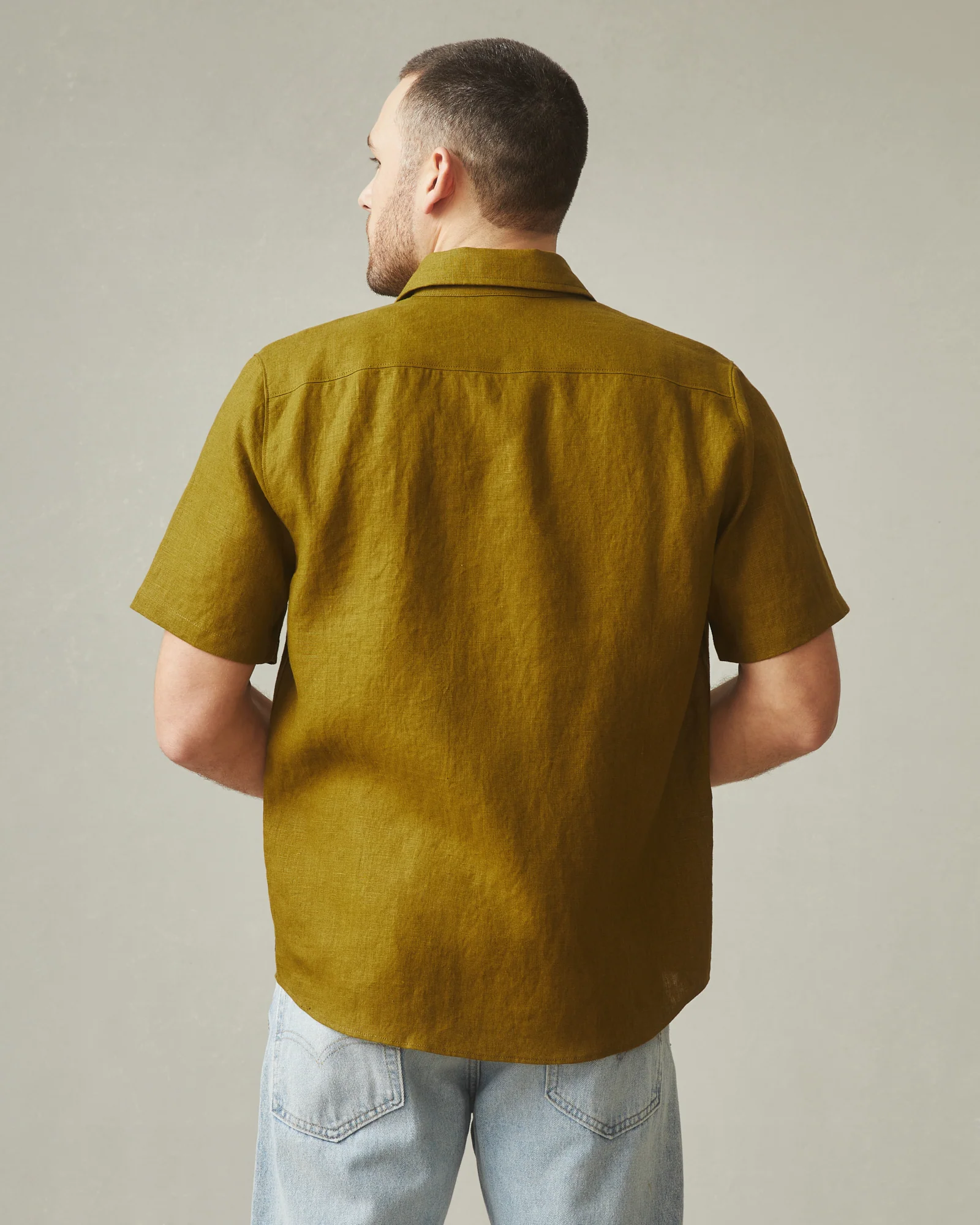 Men's Linen Shirt - Fir Green - Image 2