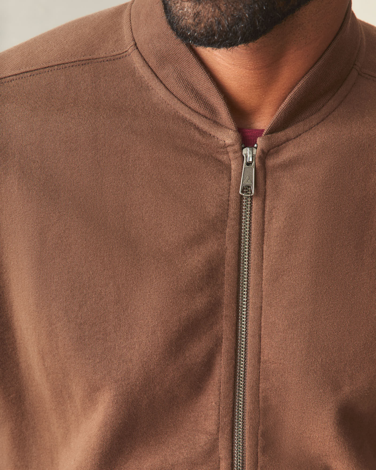 Men's Fleece Bomber Jacket - Cocoa - Image 5