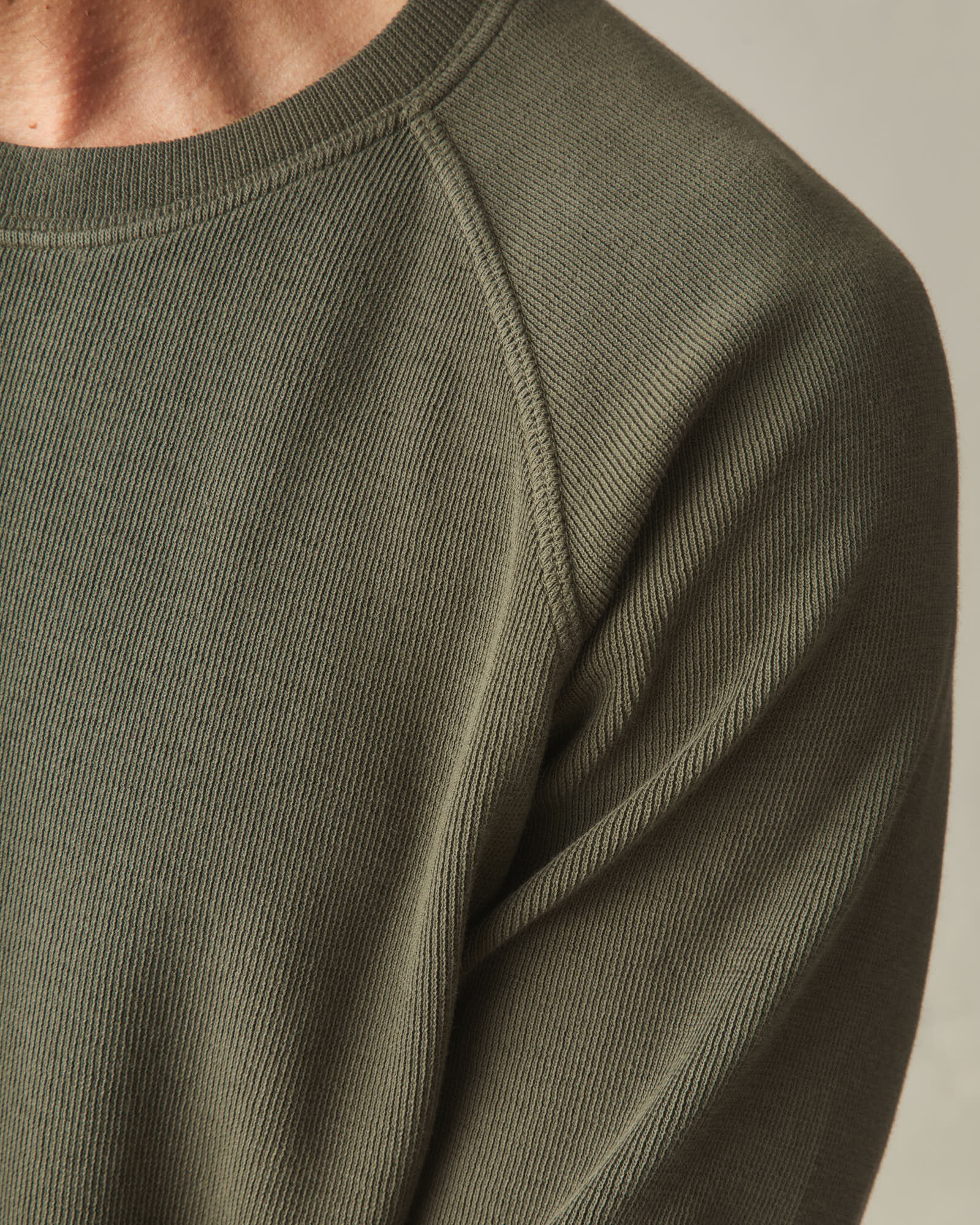Men's French Rib Crew - Olive - Image 5