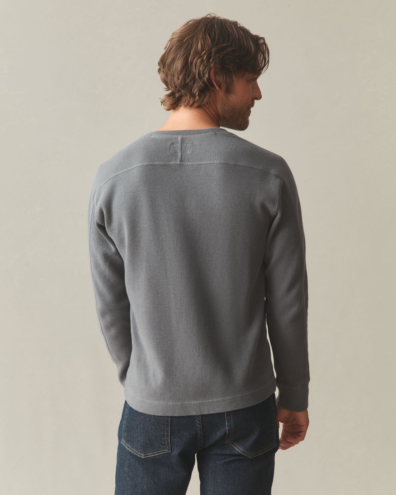 Men's French Rib Henley - Lava Smoke - Image 4