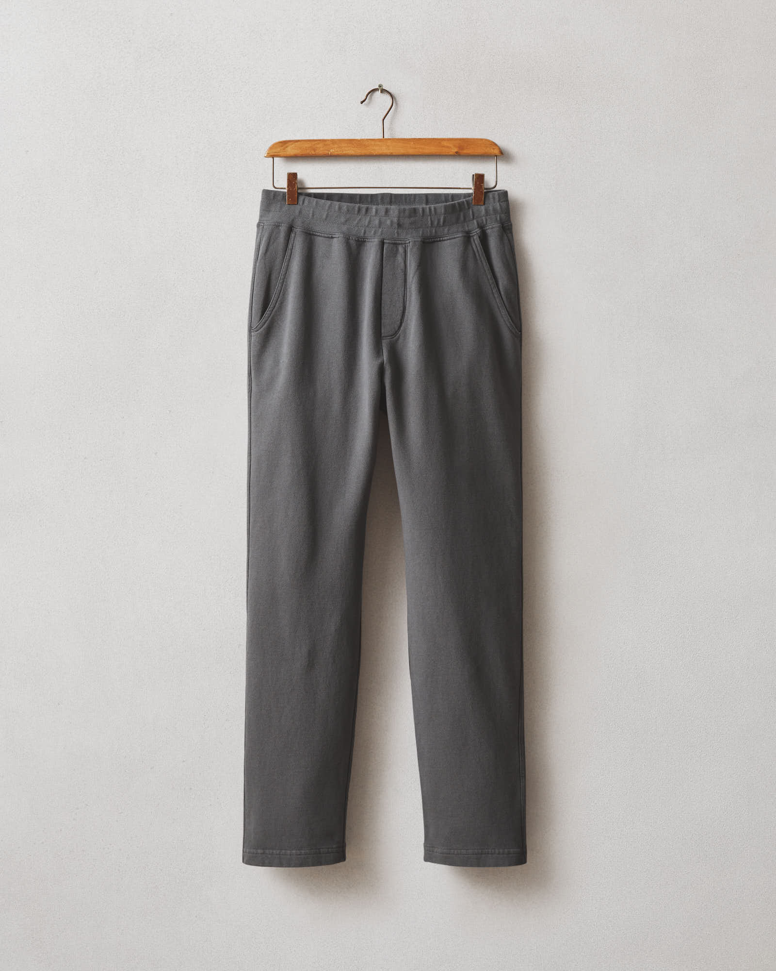 Men's French Terry Straight Pants - Dark Charcoal - Image 2