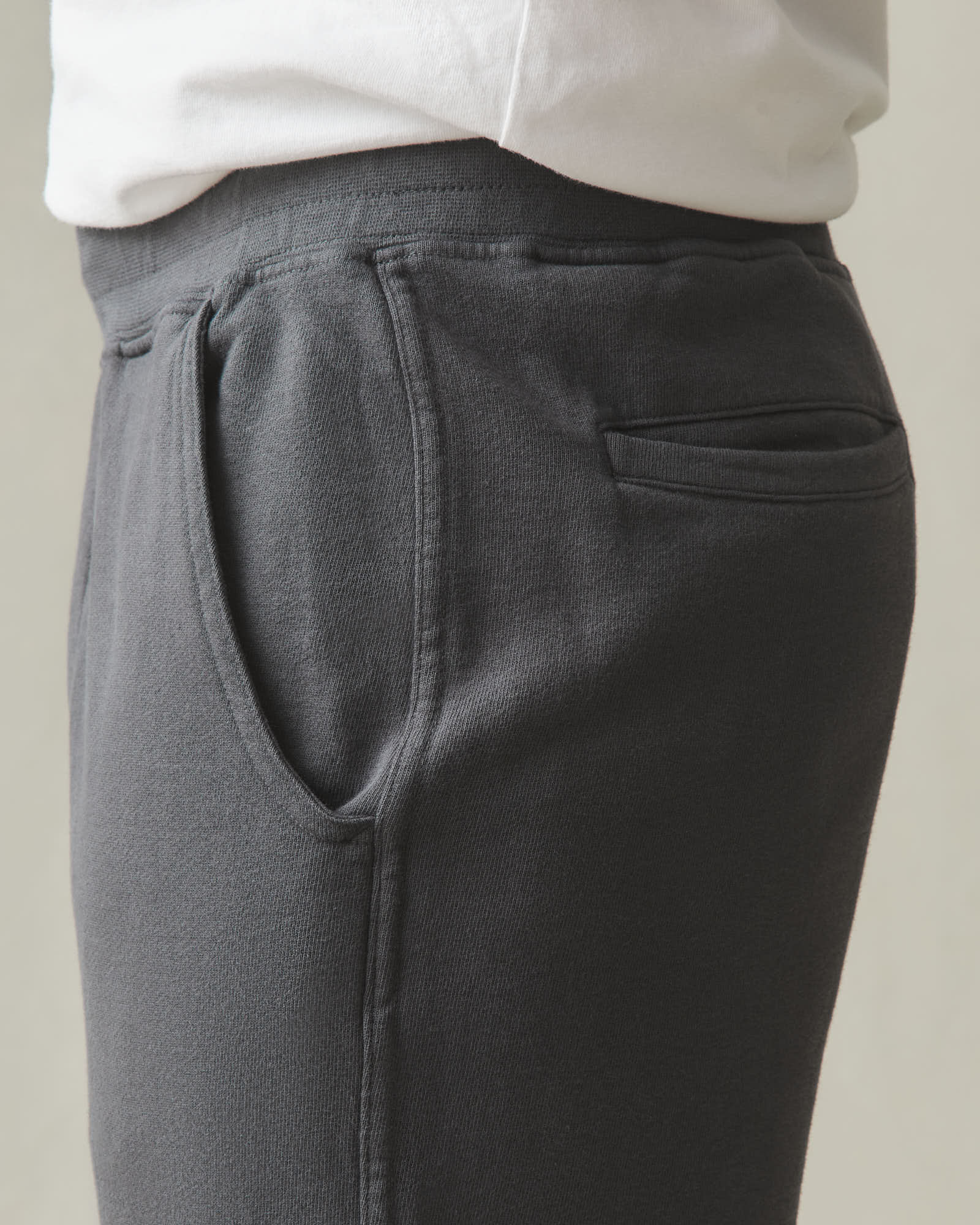 Men's French Terry Straight Pants - Dark Charcoal - Image 5