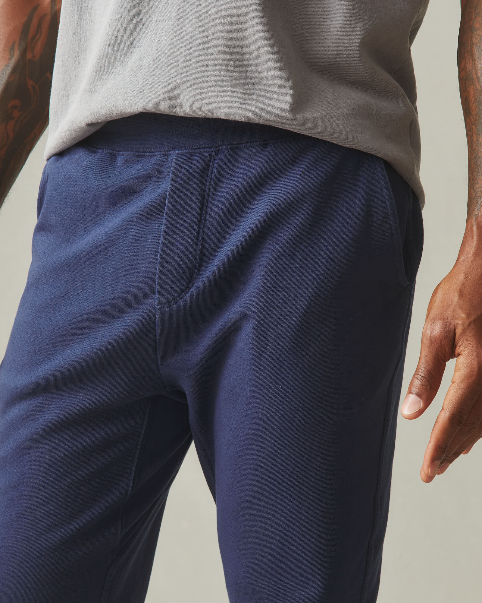 Men's French Terry Straight Pant - True Navy - Image 5