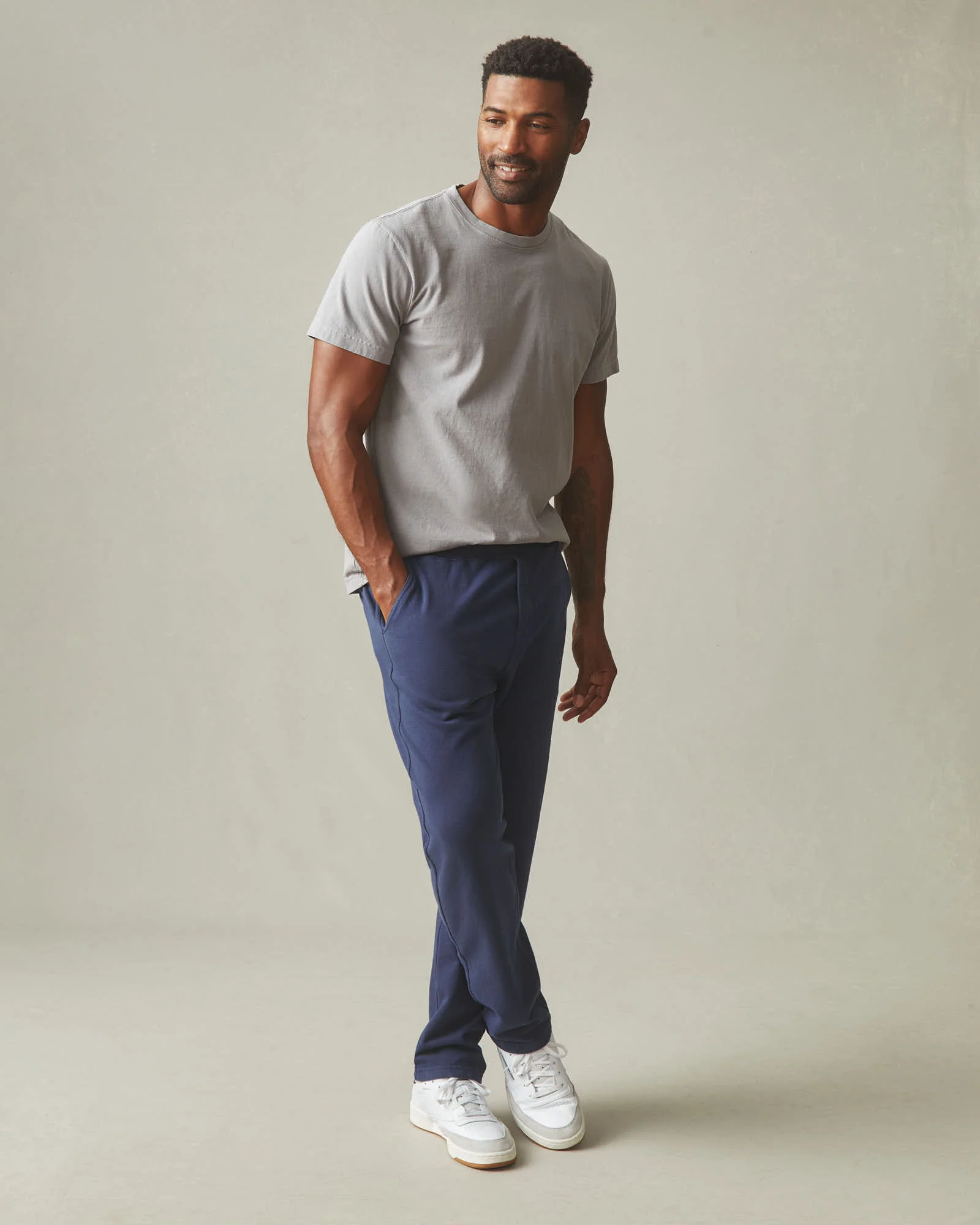 Men's French Terry Straight Pant - True Navy - Image 6