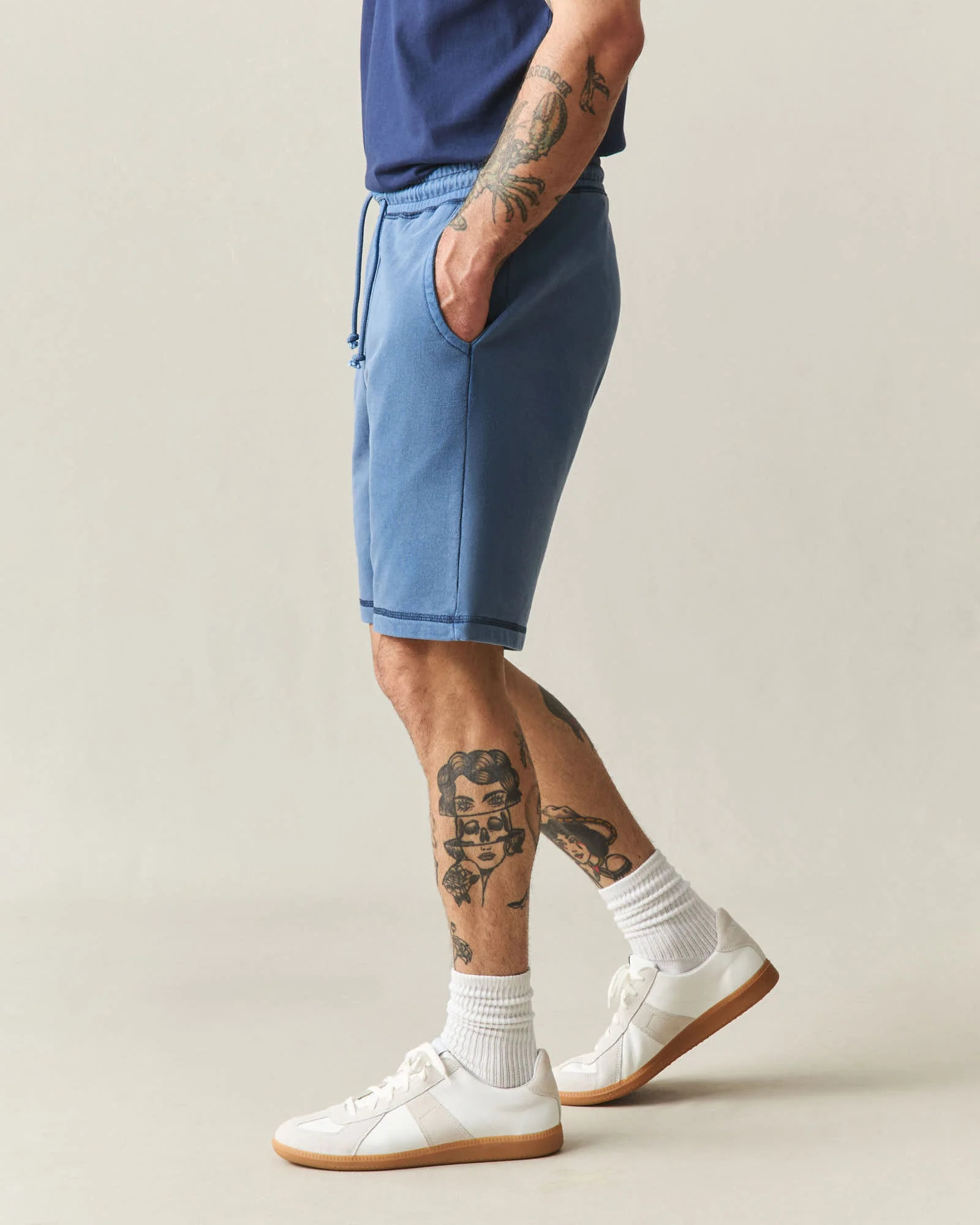 Men's Vintage Sweatshort - Vintage Ensign Blue - Image 2