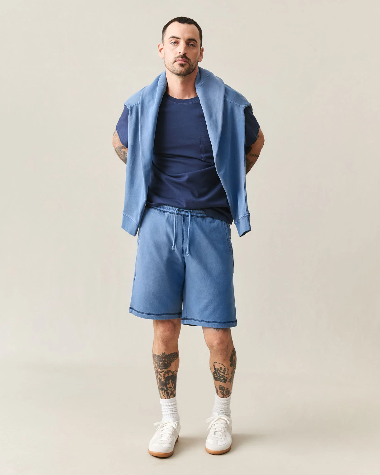 Men's Vintage Sweatshort - Vintage Ensign Blue - Image 5