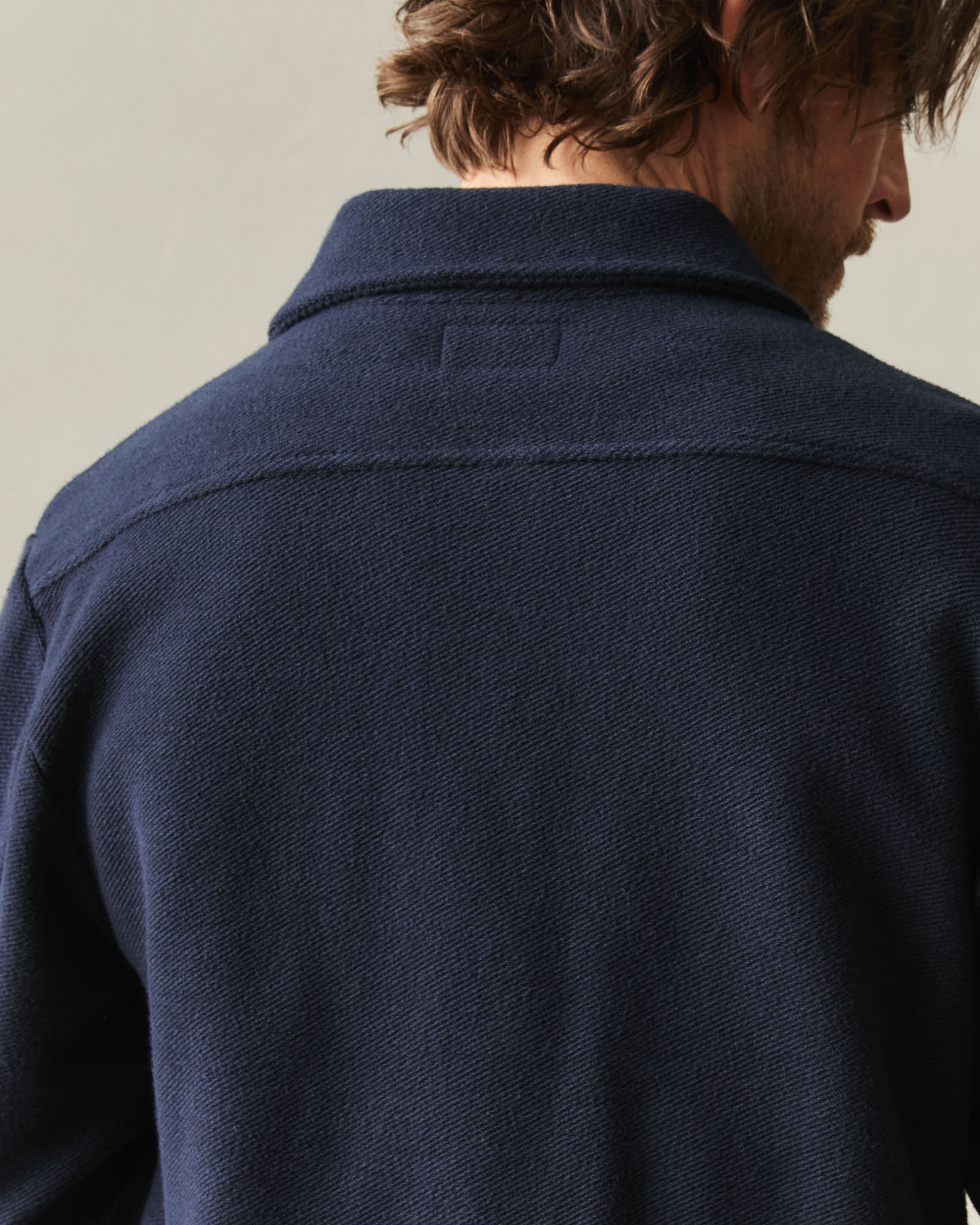 Men's French Terry Twill Shacket - Dress Navy - Image 6