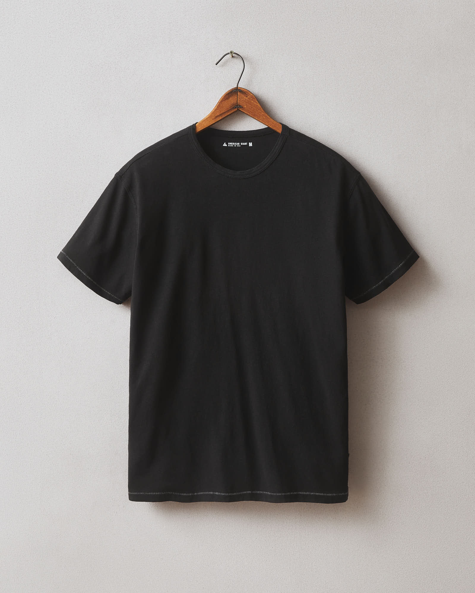 Men's Hemp Jersey Crew Tee - Black - Image 4