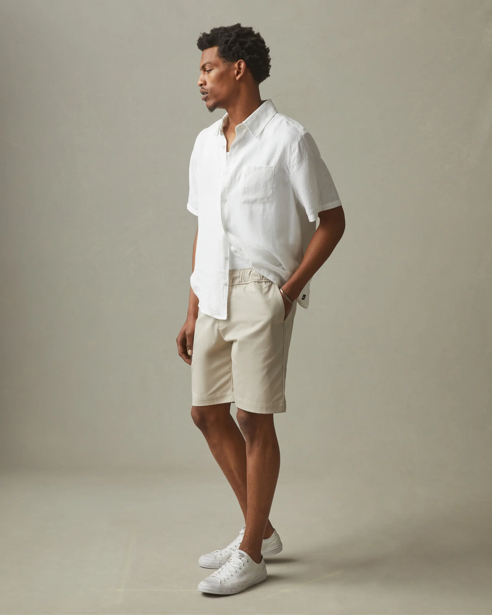Men's Lightweight Beach Short - Light Stone - Image 4