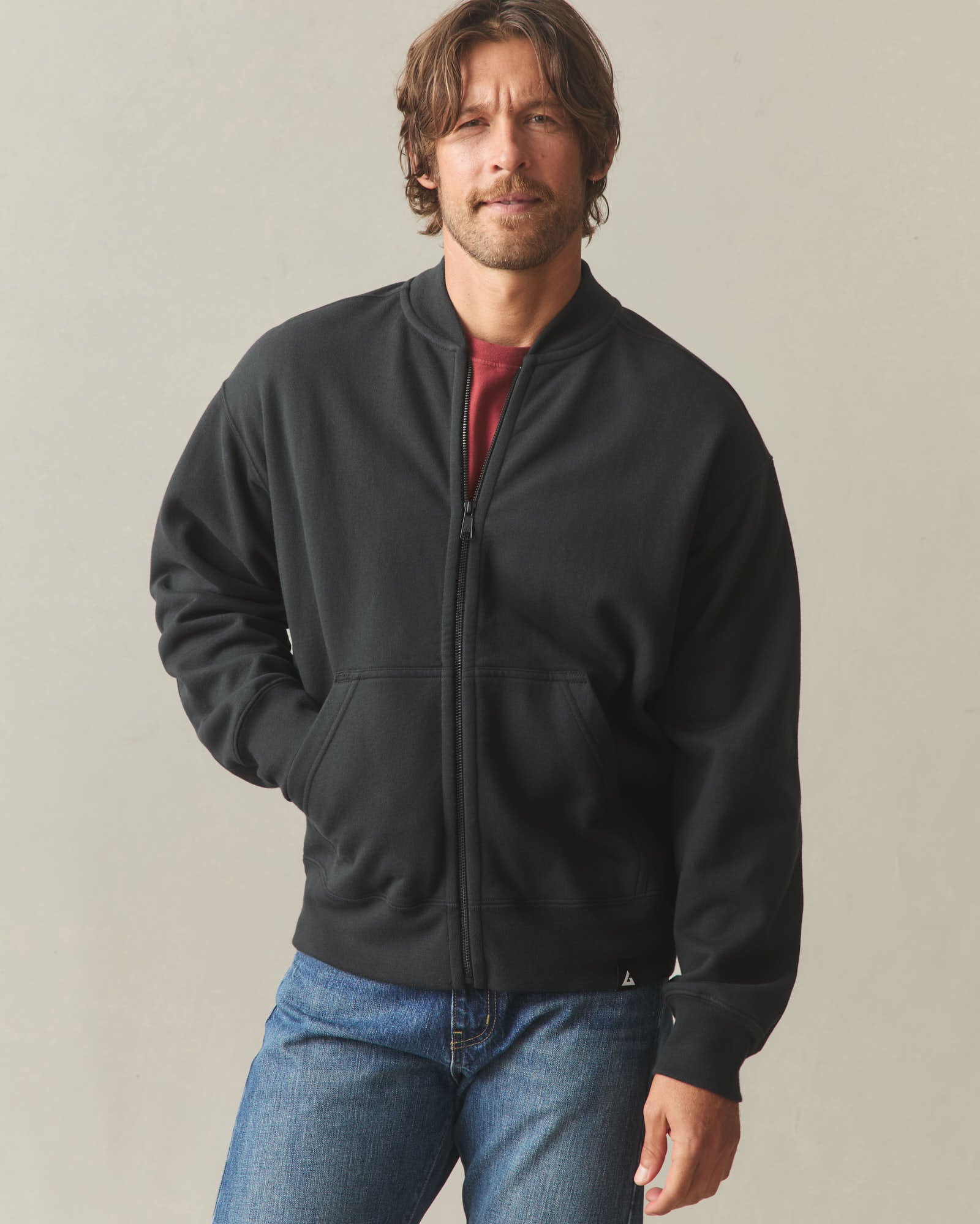 Men's Lined Bomber Jacket - Black - Image 4