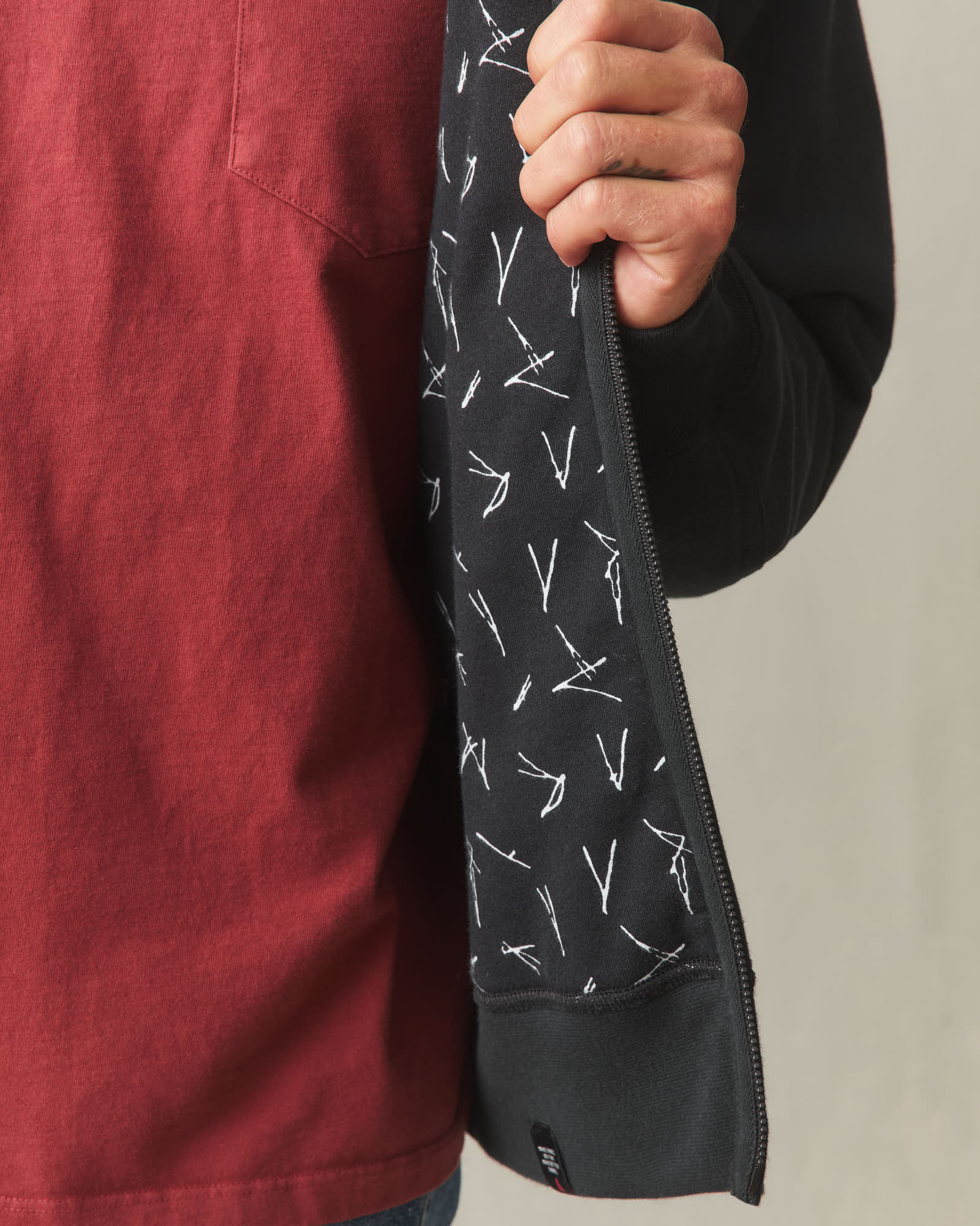 Men's Lined Bomber Jacket - Black - Image 7