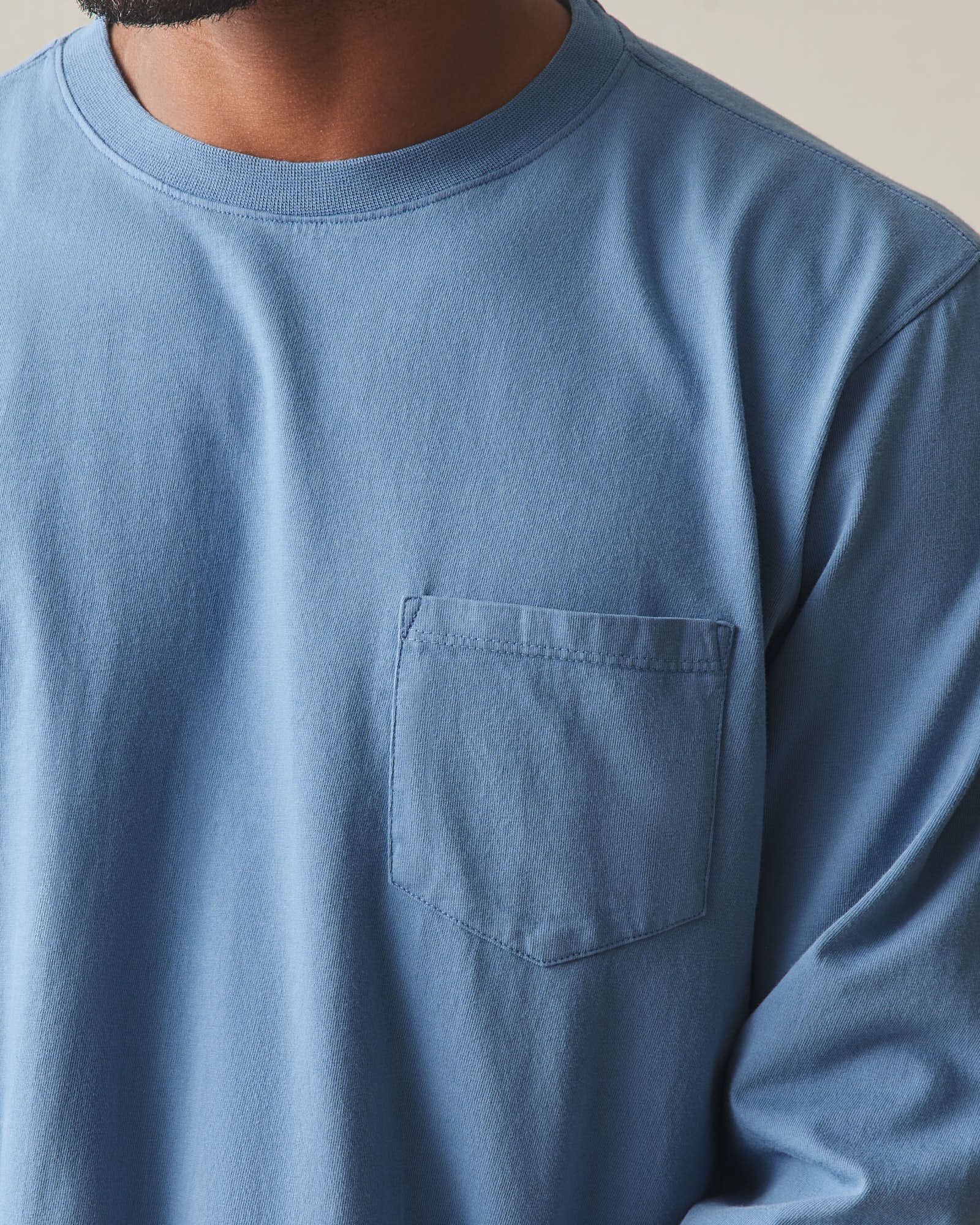 Men's Long Sleeve Pocket Tee - Quiet Harbor - Image 5