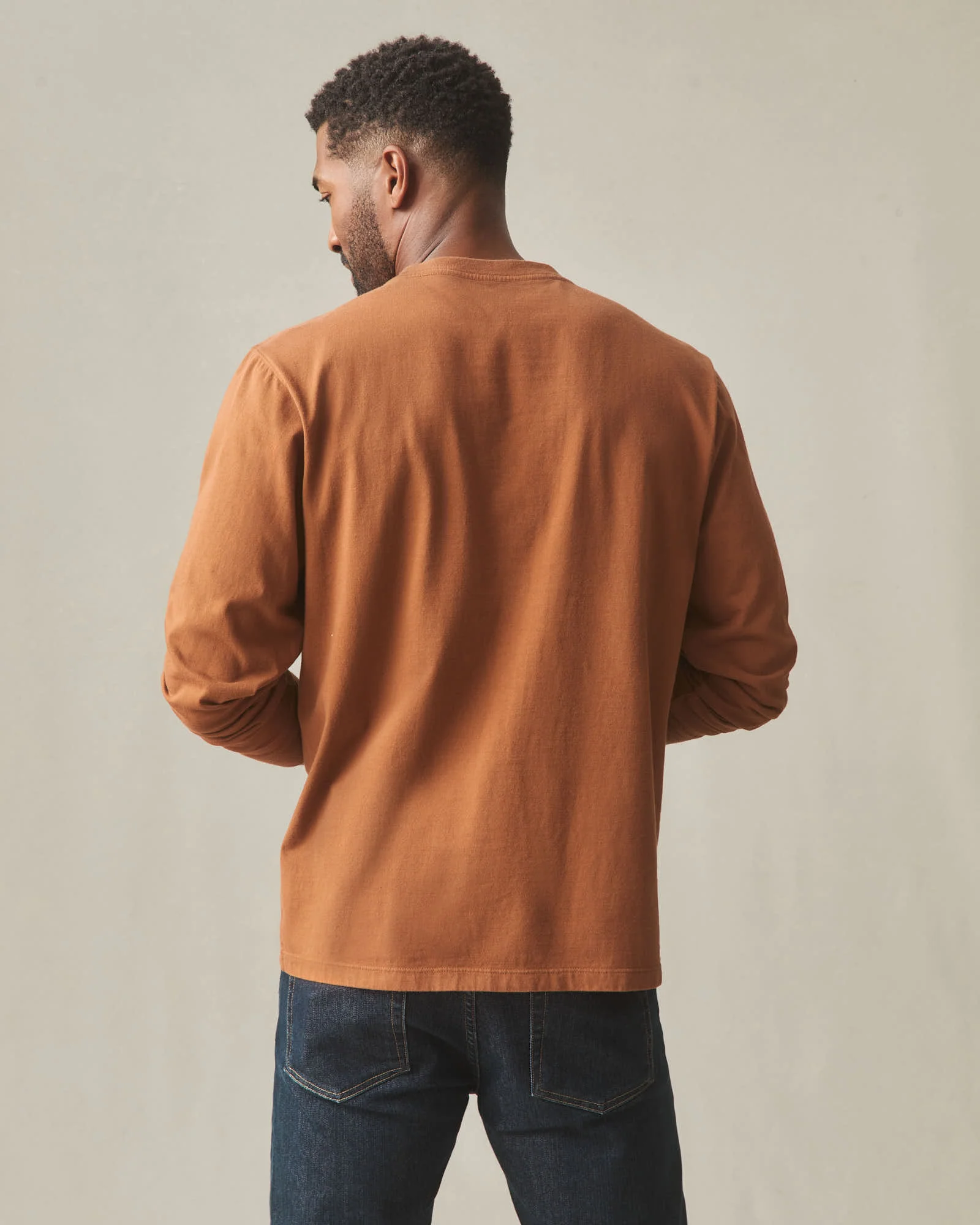 Men's Long Sleeve Pocket Tee - Tortoise Shell - Image 4