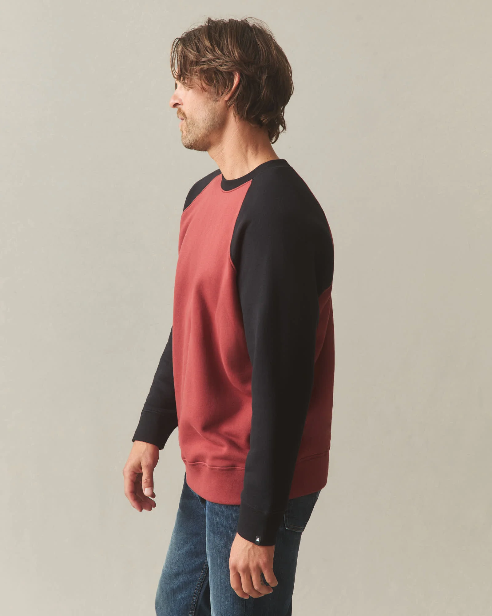 Men's Colorblock Midweight Crewneck - Spiced Apple Black - Image 3