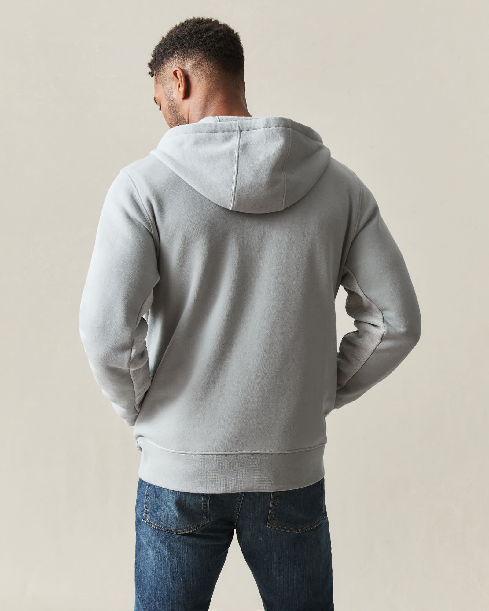 Men's Raglan Colorblock Midweight Full Zip - Athletic Heather Monument - Image 4