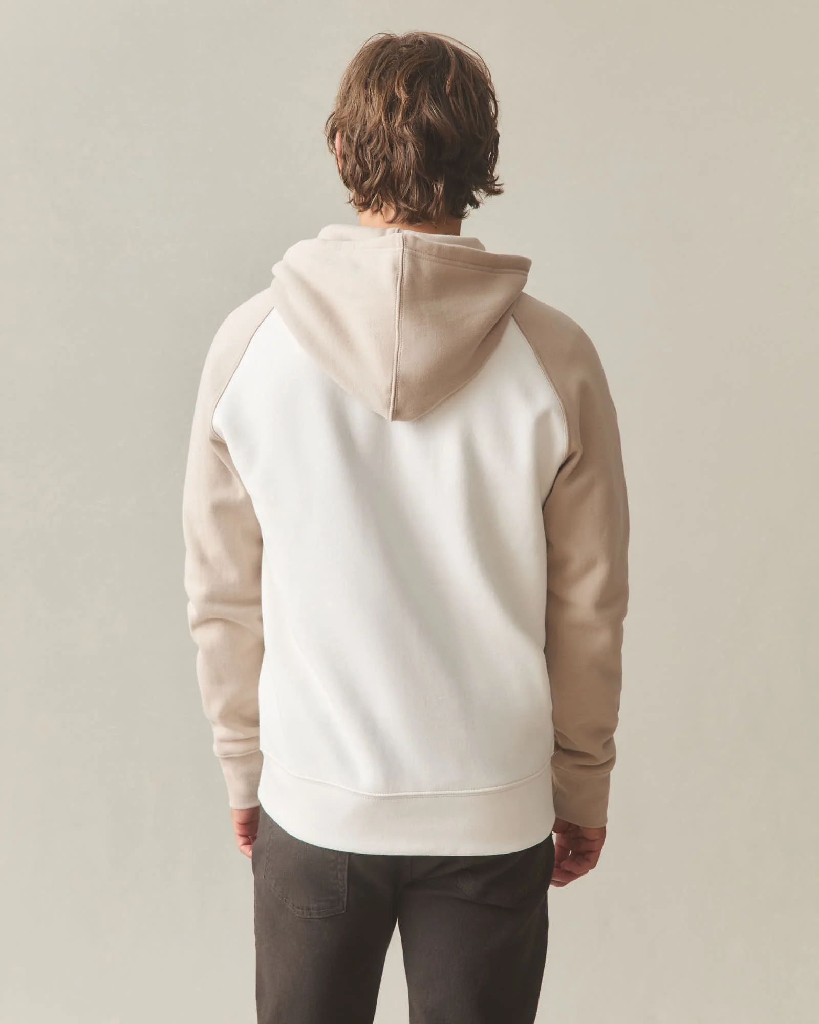 Men's Raglan Colorblock Midweight Full Zip - Cobblestone Gardenia - Image 4