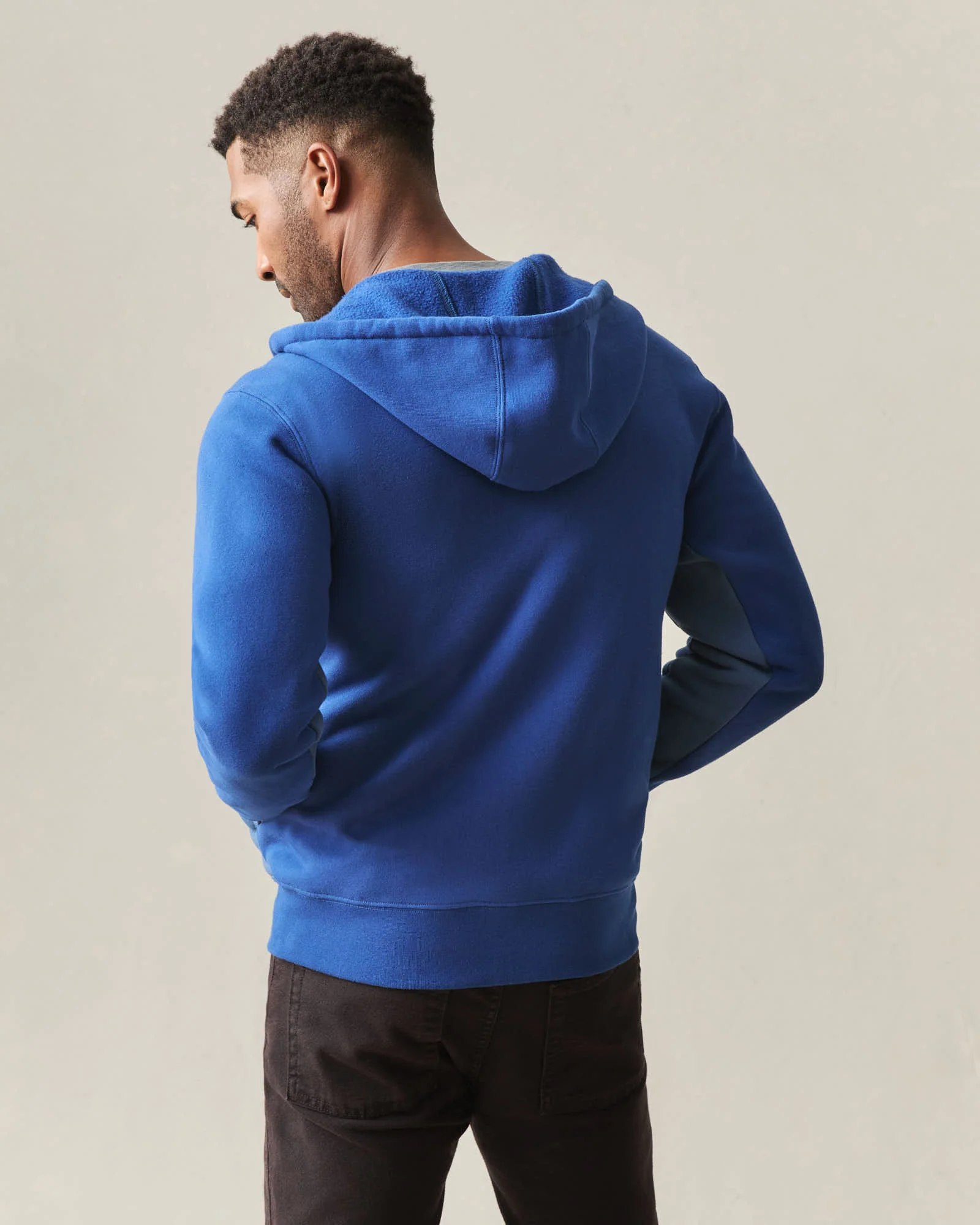 Men's Raglan Colorblock Midweight Full Zip - Dark Denim Estate Blue - Image 4