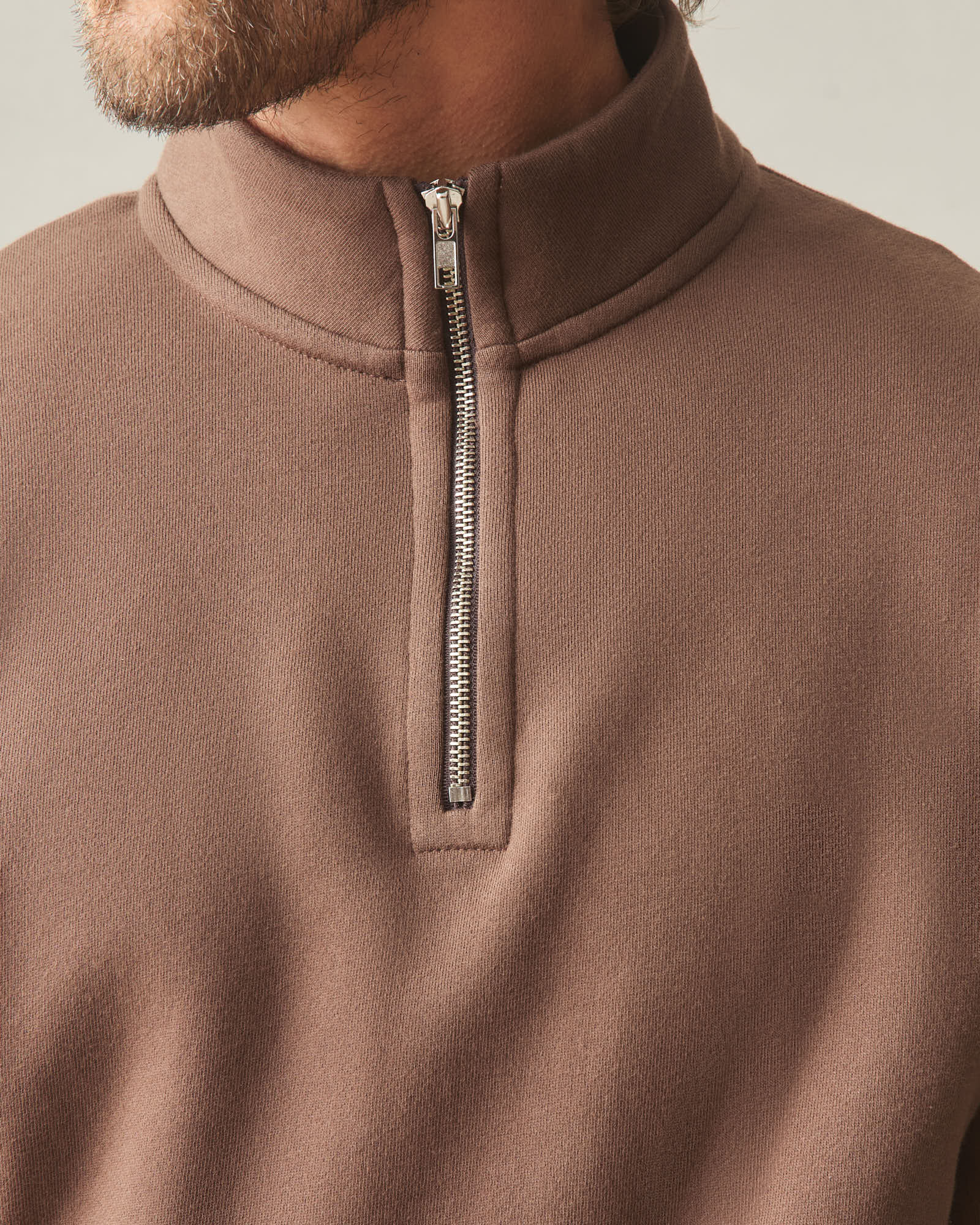 Men's Midweight Half Zip - Chestnut - Image 5