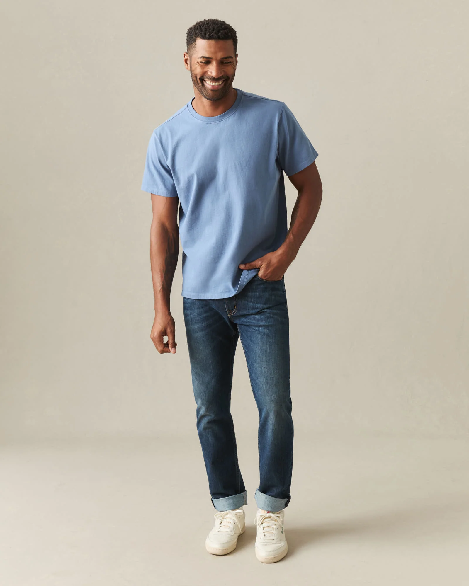 Men's Midweight Tee - Moonlight Blue - Image 6