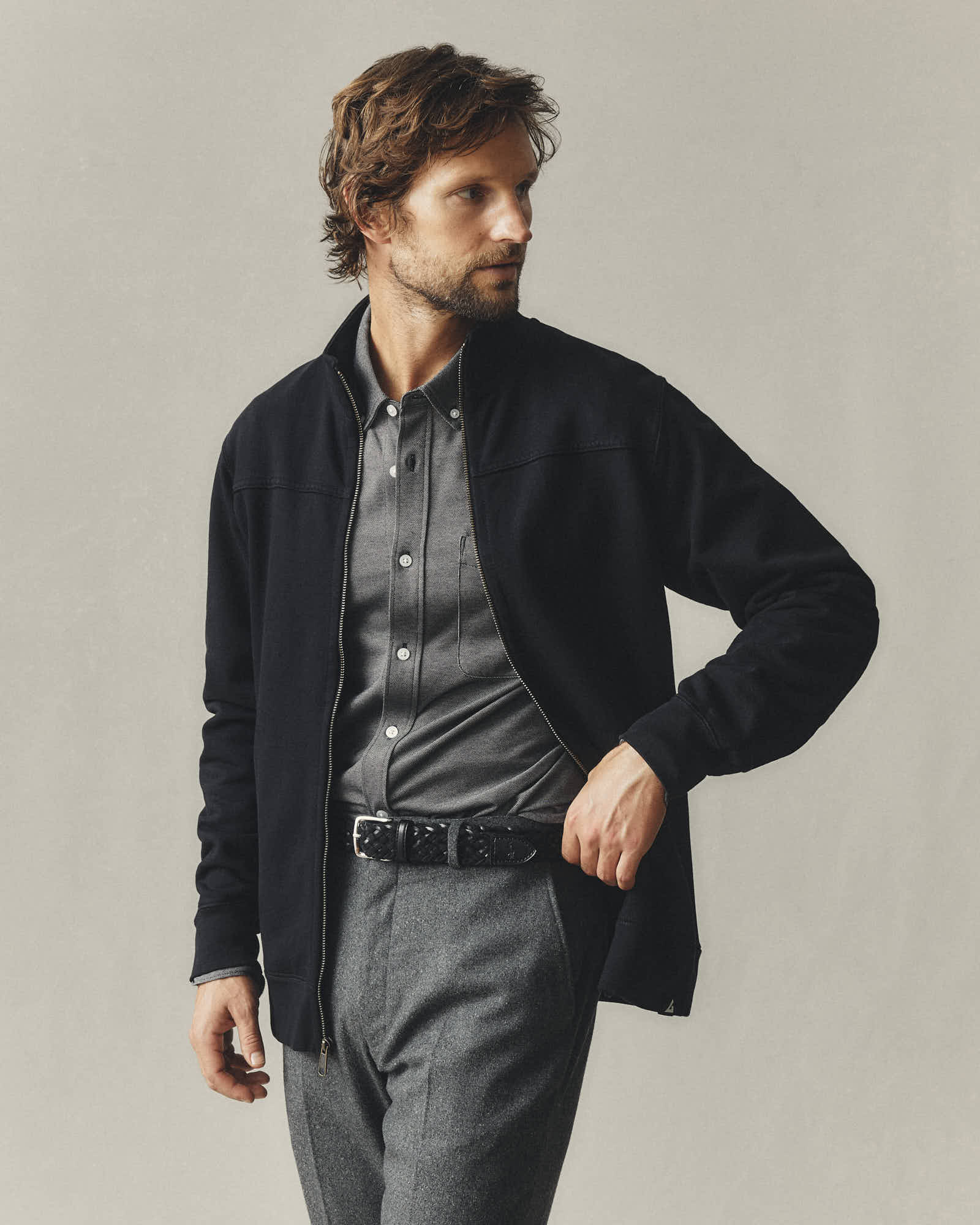 Men's Moto Full Zip - Black - Image 3